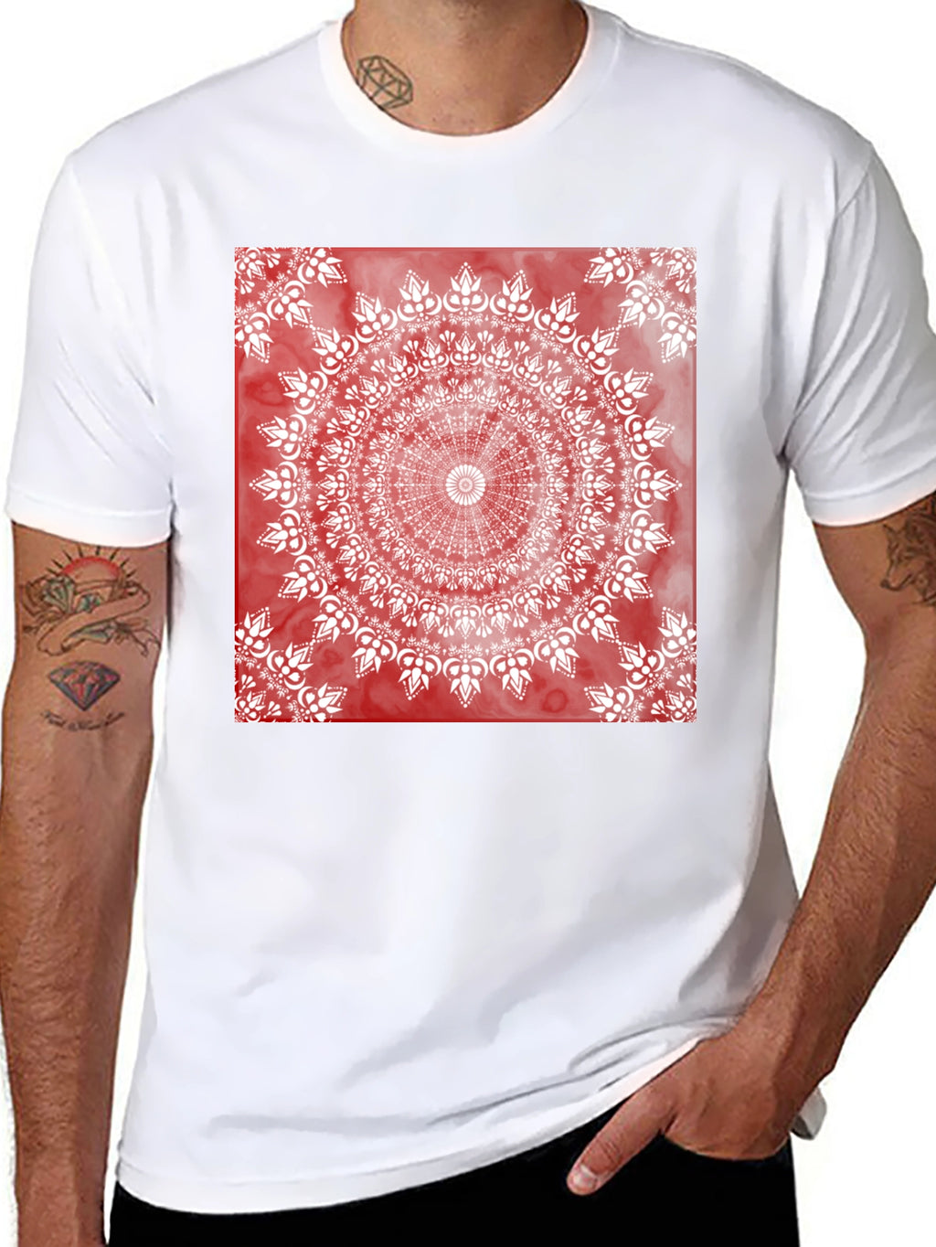 Red Mandala Graphic T-Shirt
