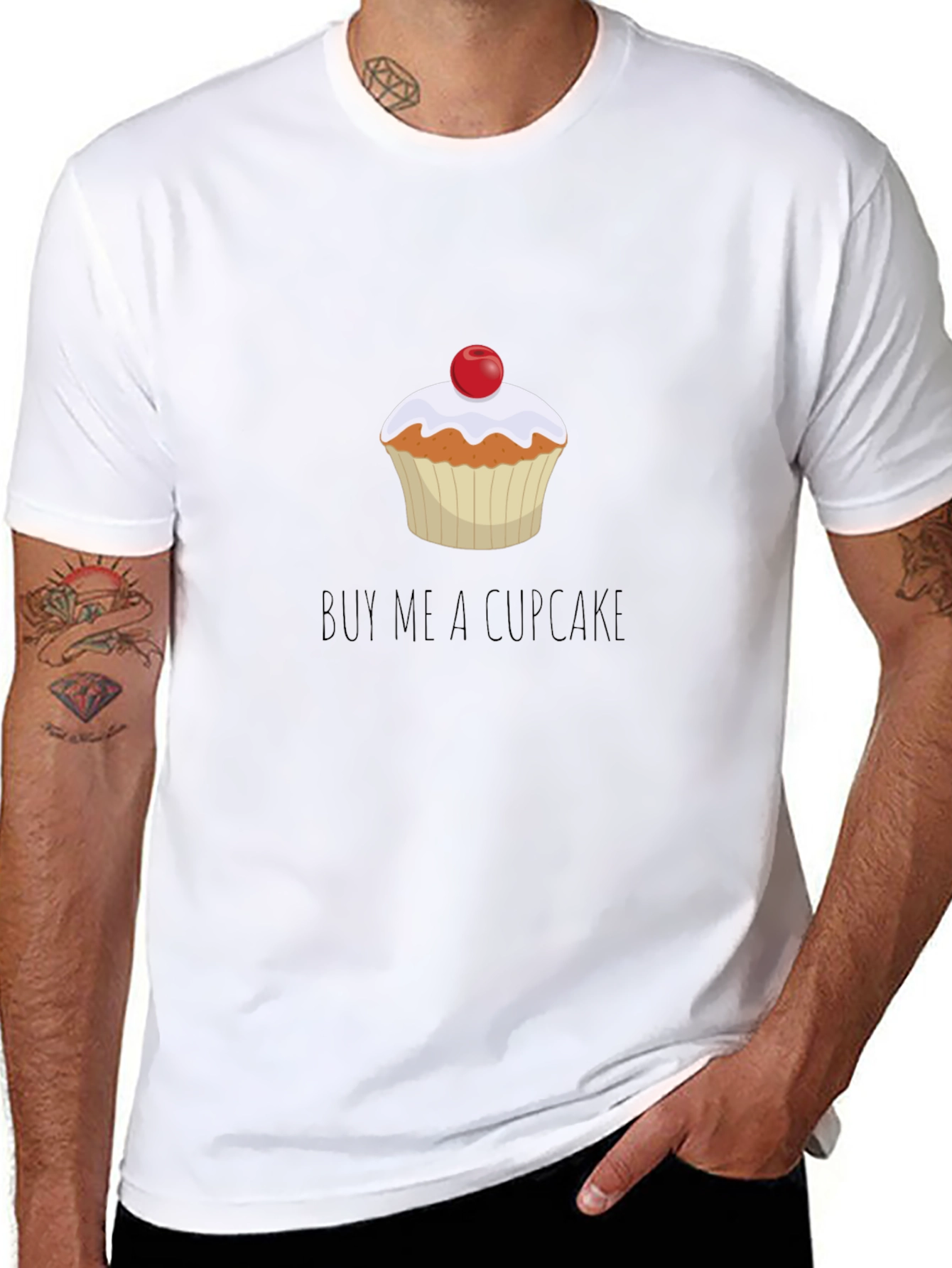 Buy Me a Cupcake T-Shirt - Unisex Black Tee
