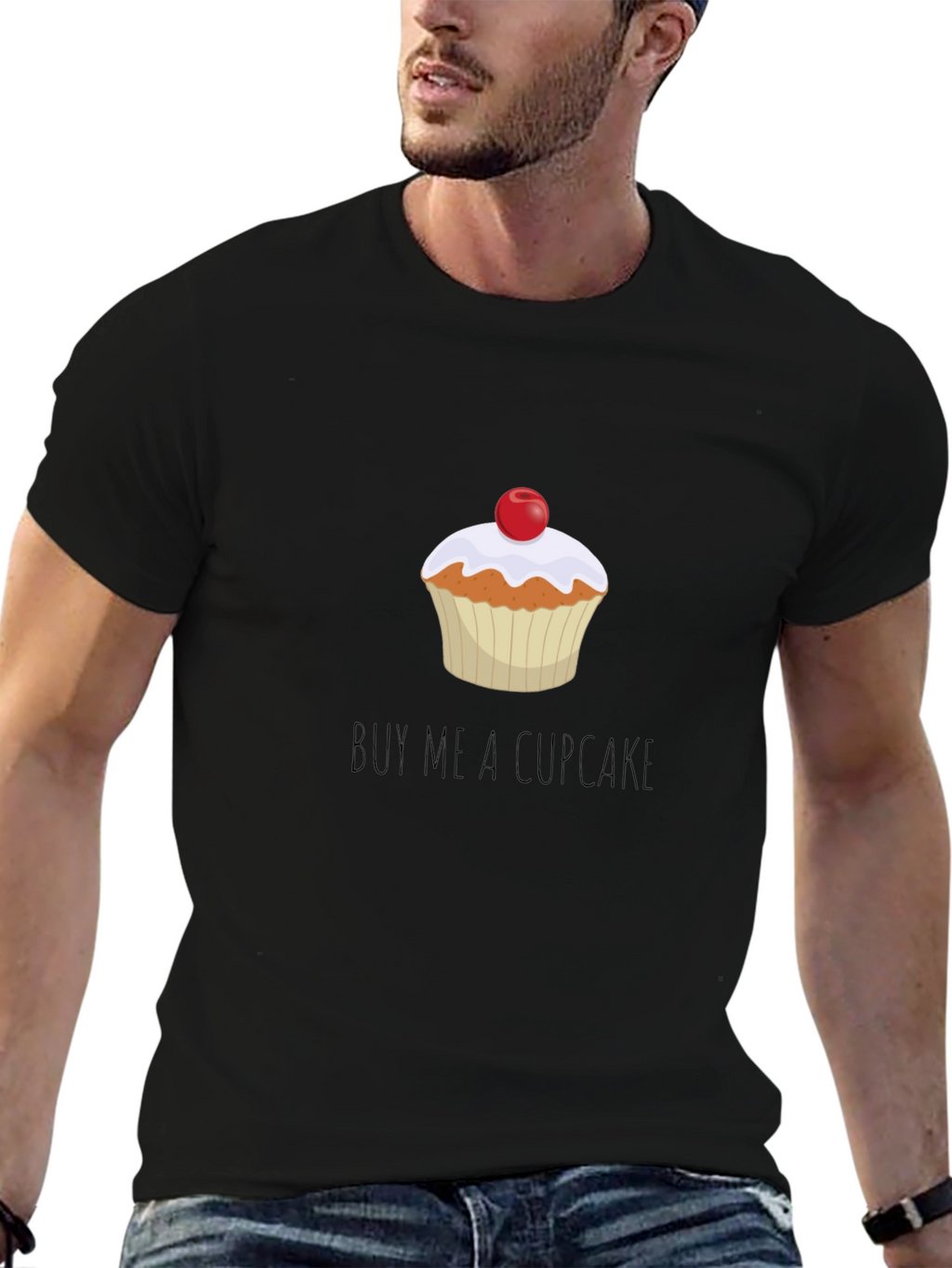 Buy Me a Cupcake T-Shirt - Unisex Black Tee