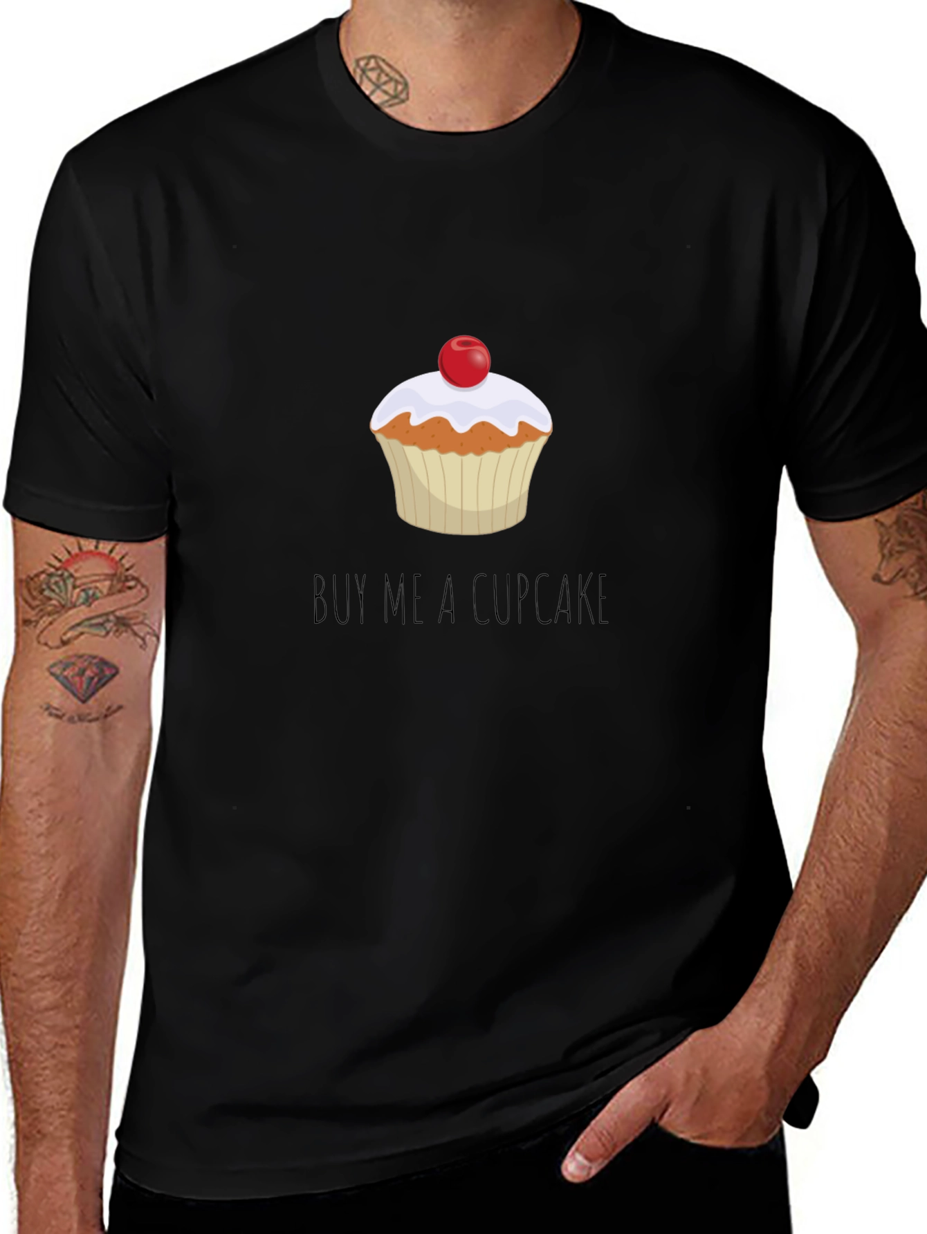 Buy Me a Cupcake T-Shirt - Unisex Black Tee