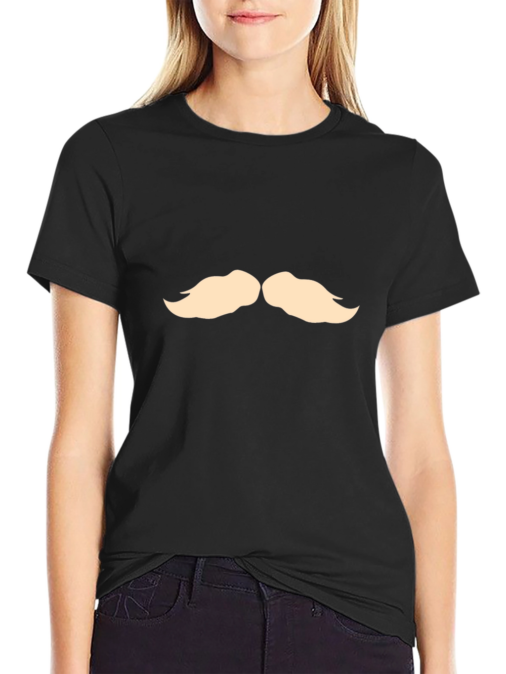 Mustache Graphic Black T-Shirt