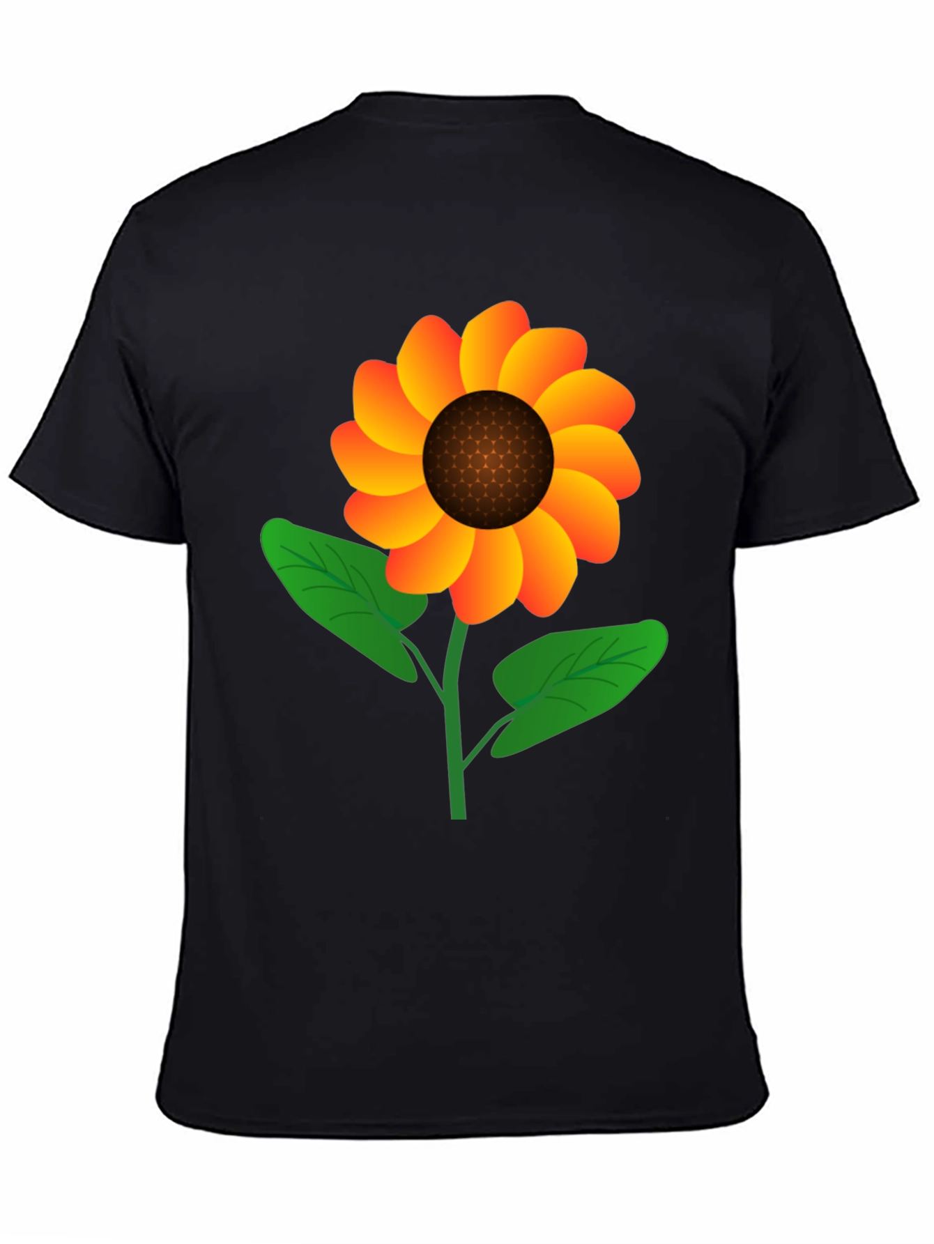 Sunflower Graphic Tee - Black Cotton Blend