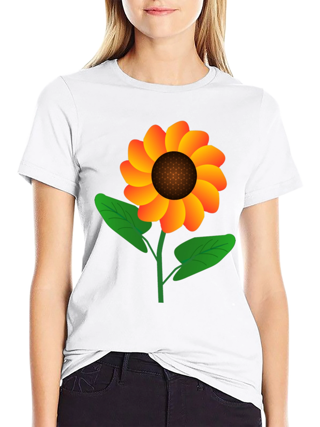 Sunflower Graphic Tee - Black Cotton Blend