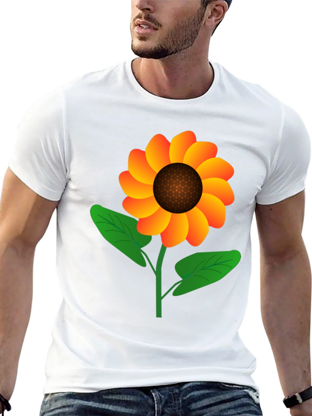 Sunflower Graphic Tee - Black Cotton Blend