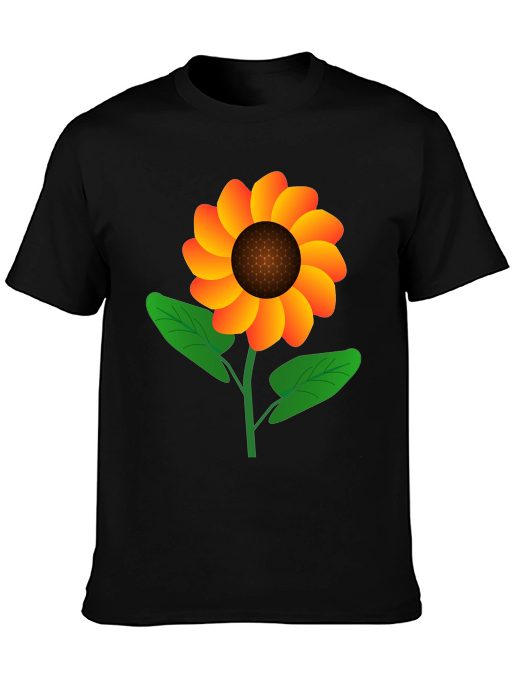 Sunflower Graphic Tee - Black Cotton Blend