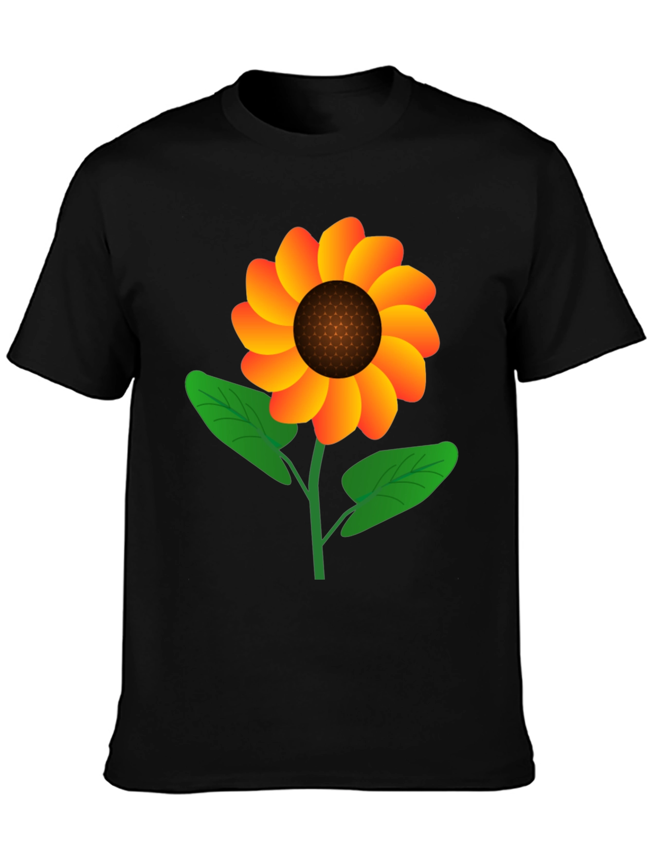 Sunflower Graphic Tee - Black Cotton Blend