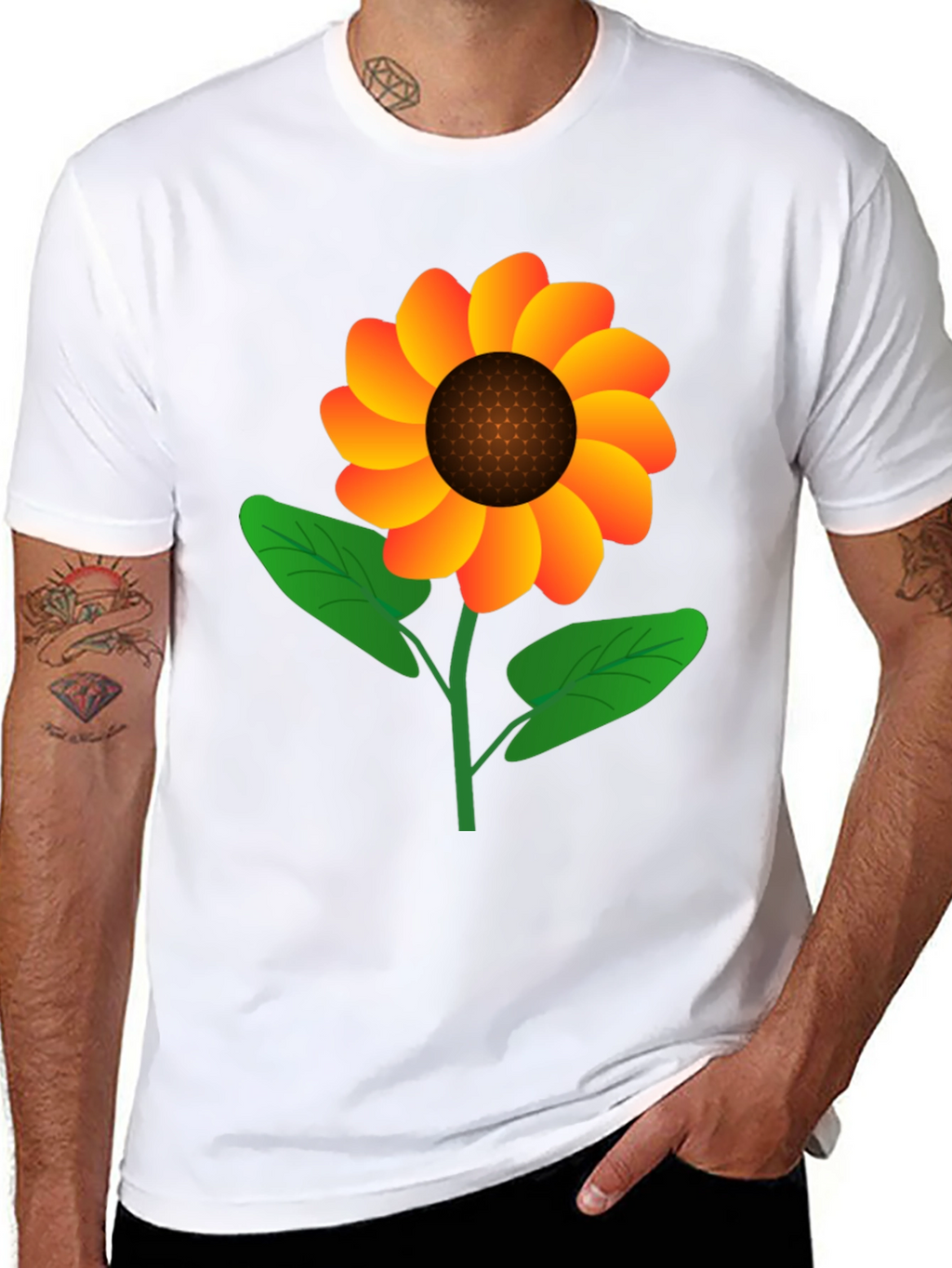 Sunflower Graphic Tee - Black Cotton Blend