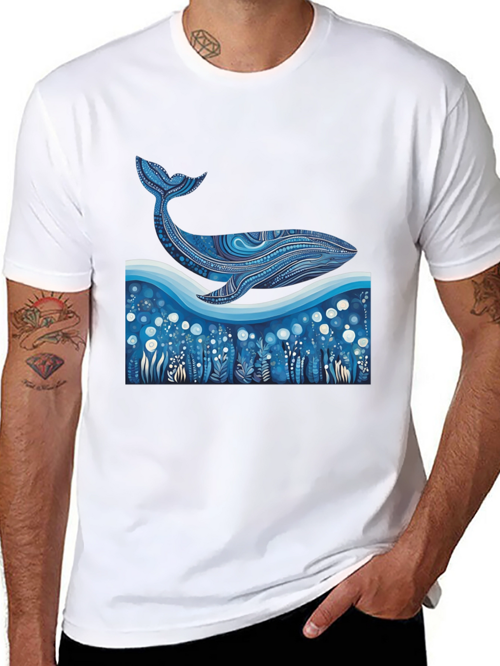 Whale Graphic Tee - Unique Ocean Art Print