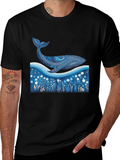 Whale Graphic Tee - Unique Ocean Art Print
