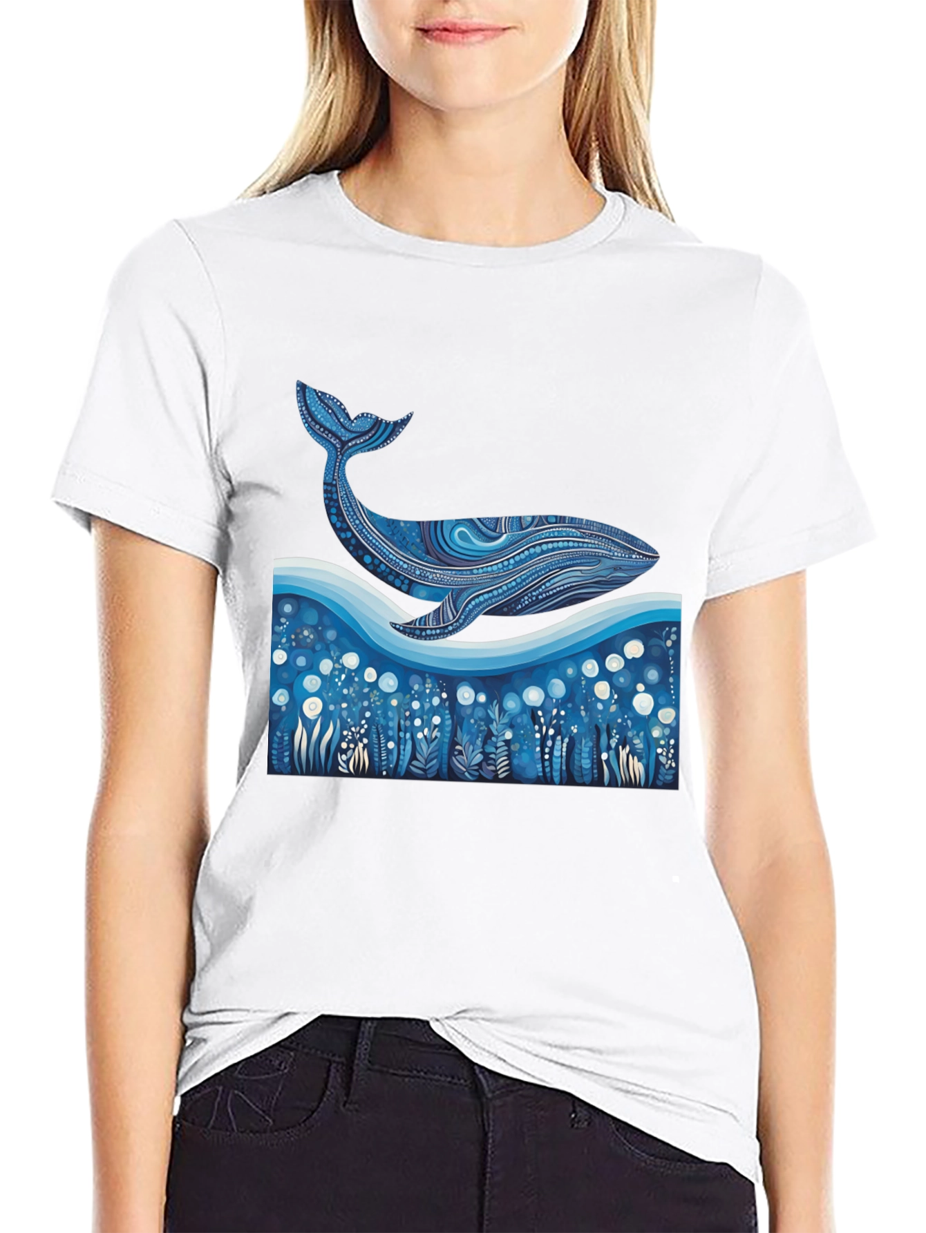 Whale Graphic Tee - Unique Ocean Art Print