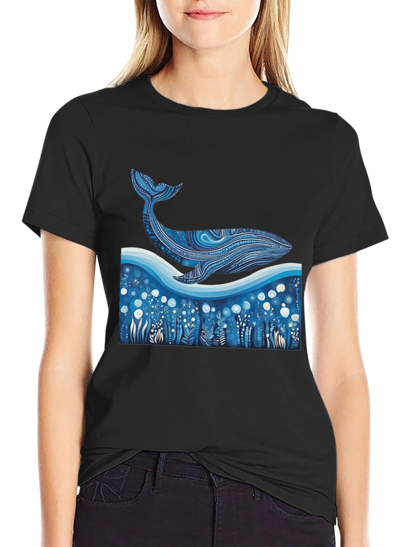 Whale Graphic Tee - Unique Ocean Art Print