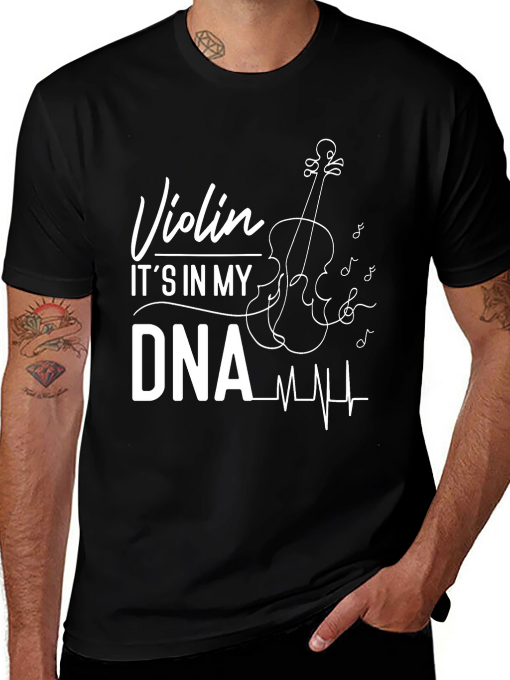 Violin DNA Musician T-Shirt - Black