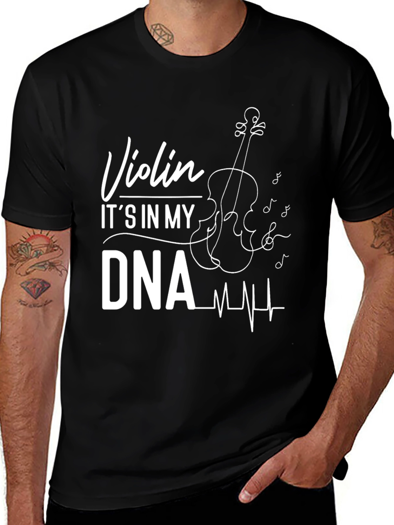 Violin DNA Musician T-Shirt - Black