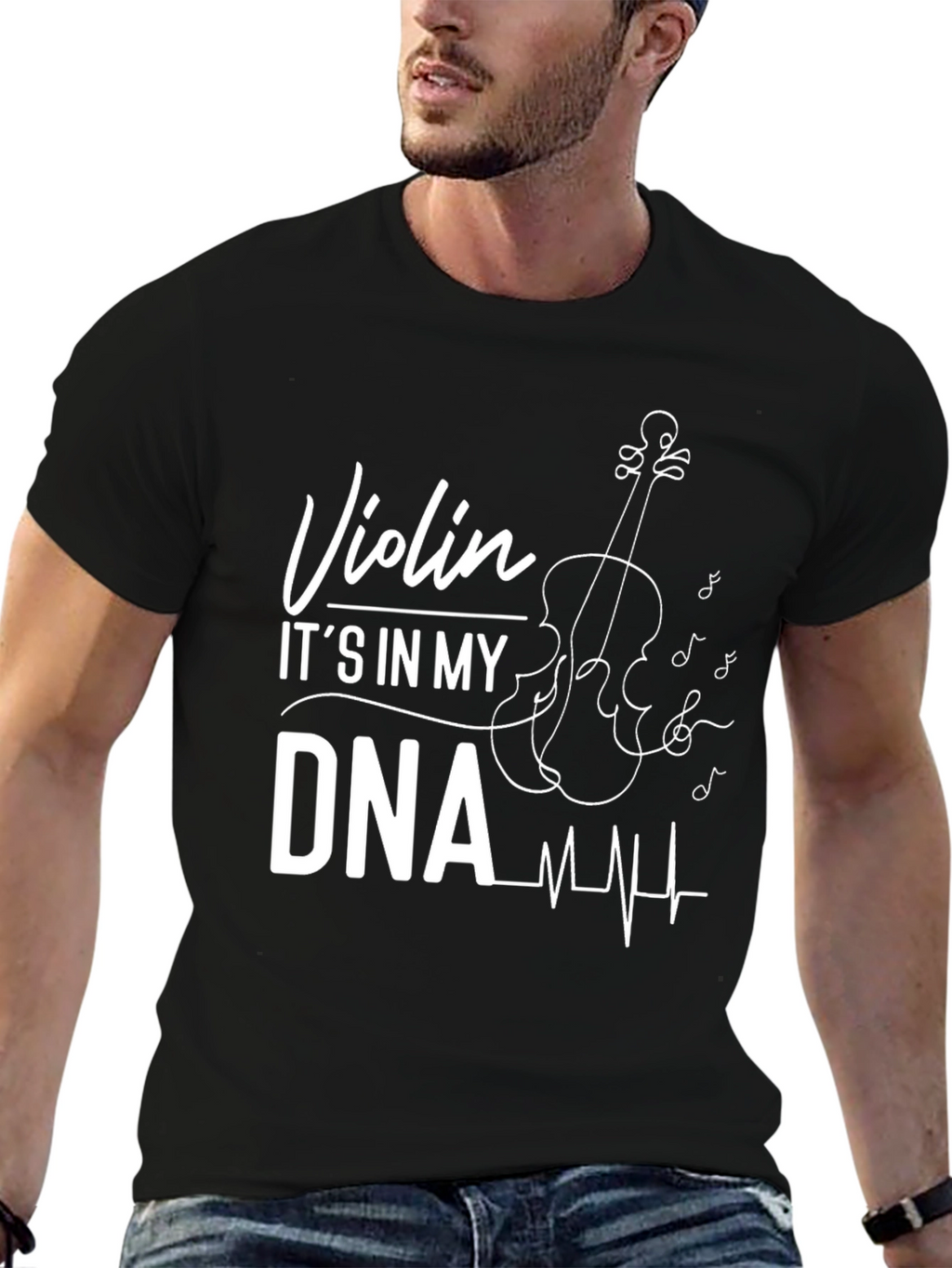 Violin DNA Musician T-Shirt - Black