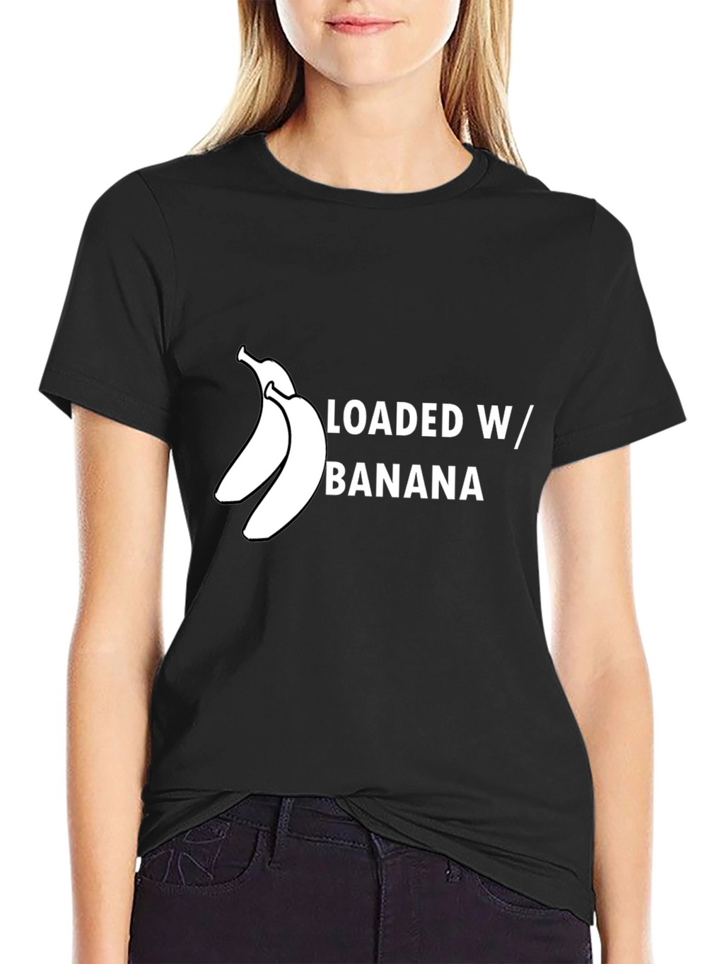 Loaded W/ Banana Graphic Tee - Unisex Black T-Shirt
