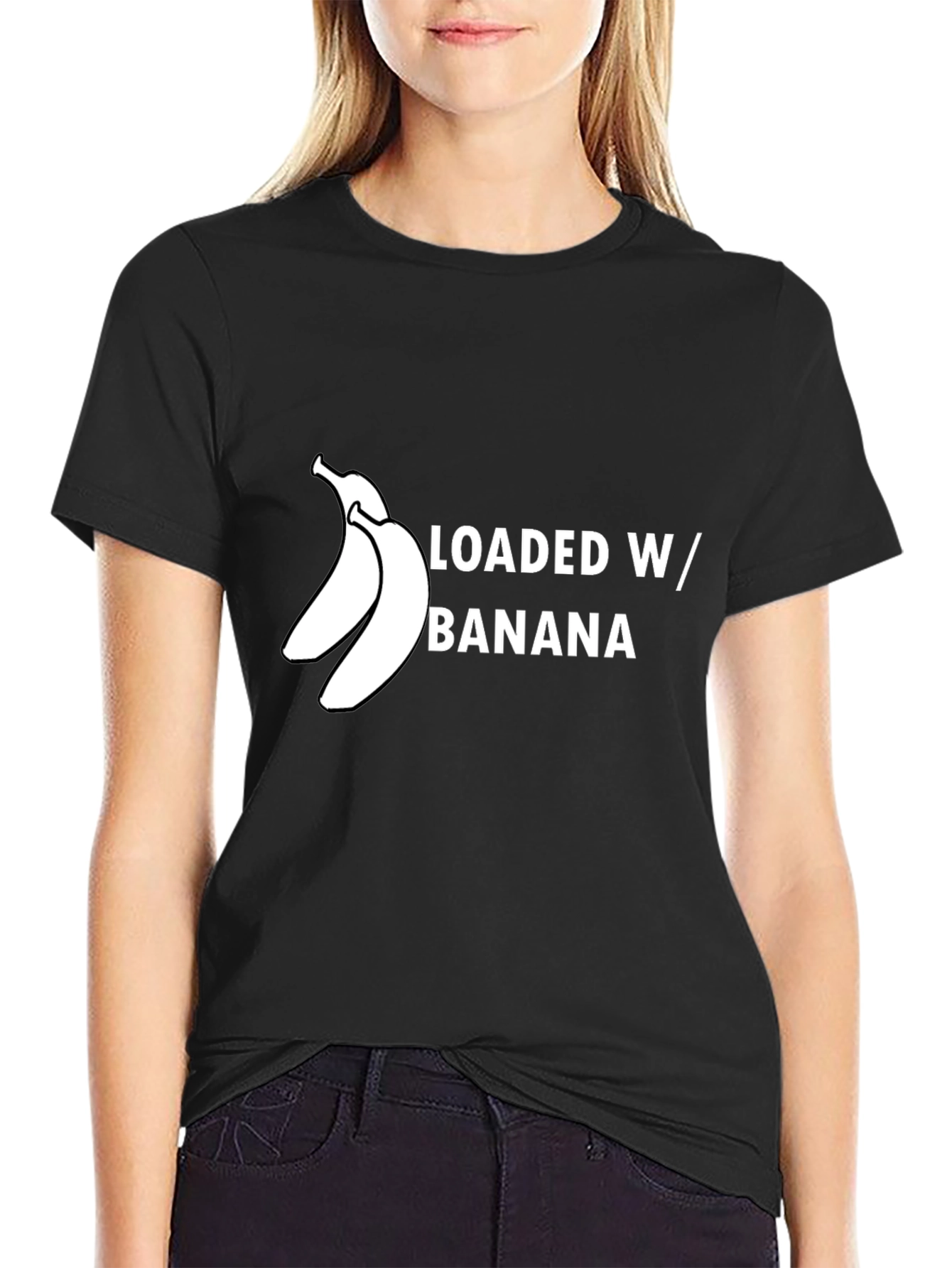 Loaded W/ Banana Graphic Tee - Unisex Black T-Shirt