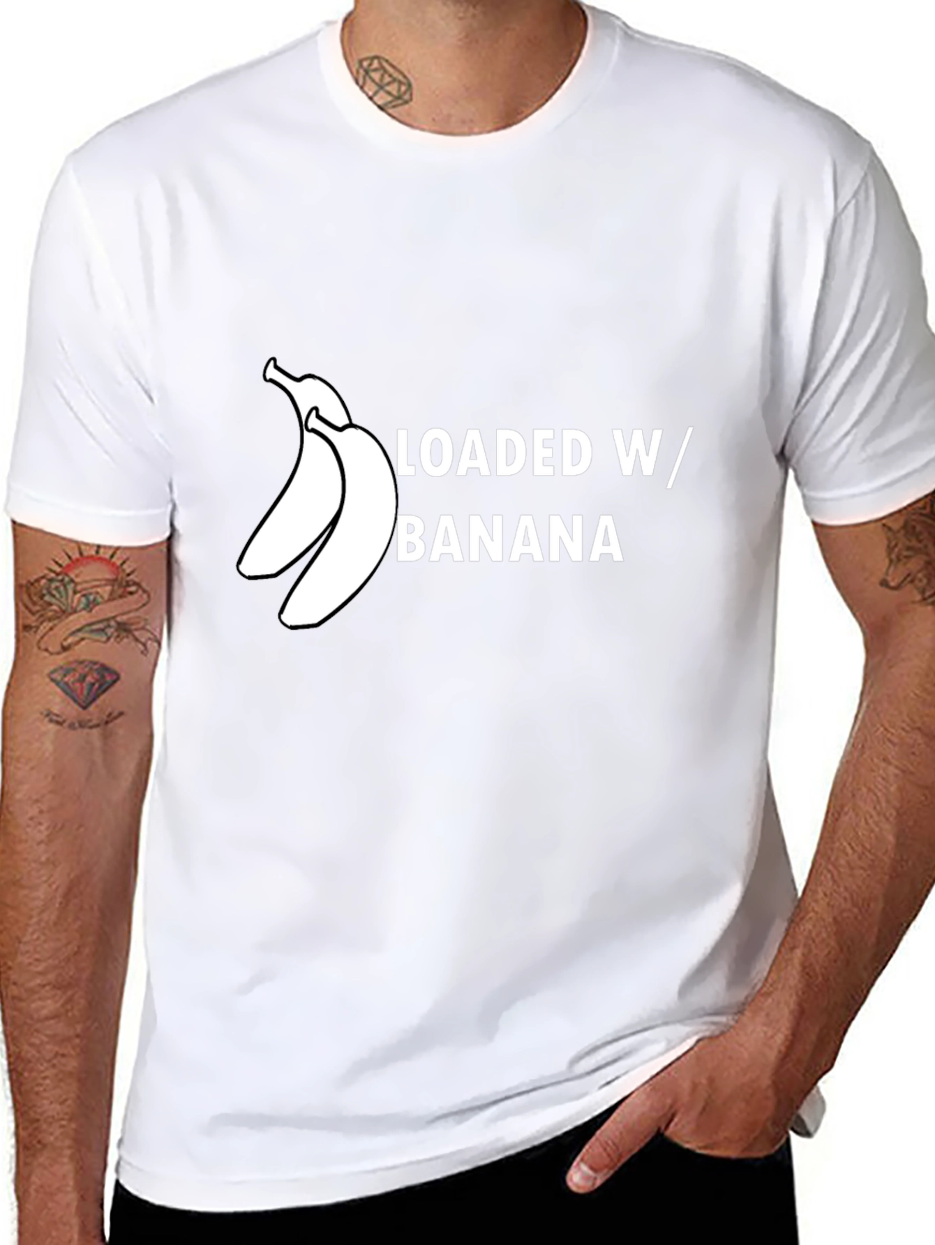 Loaded W/ Banana Graphic Tee - Unisex Black T-Shirt