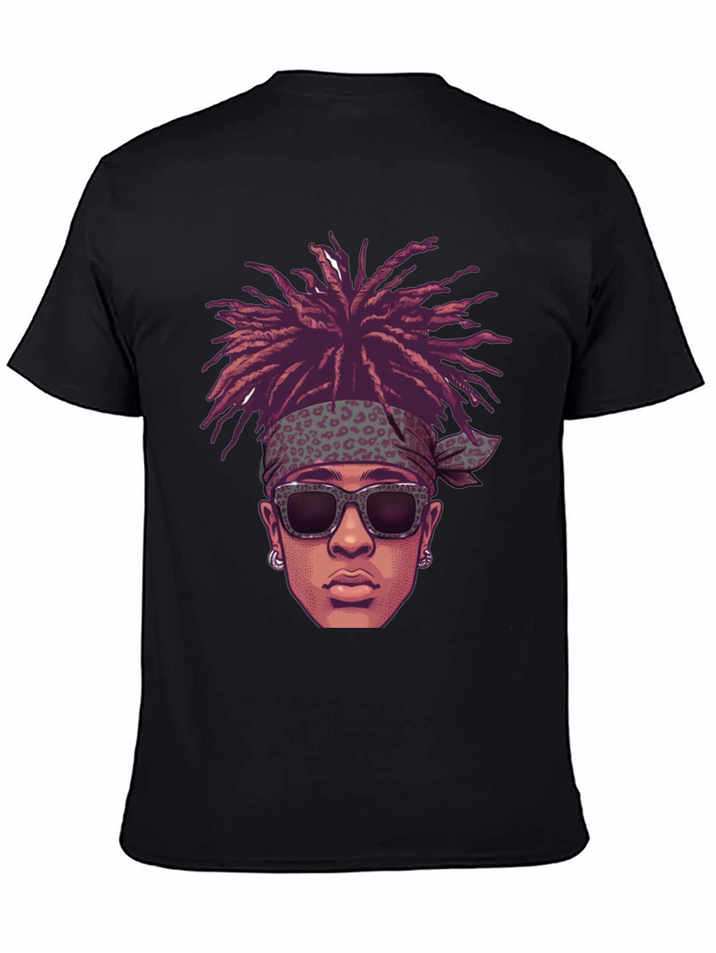 Cool Cartoon Man Black Graphic Tee
