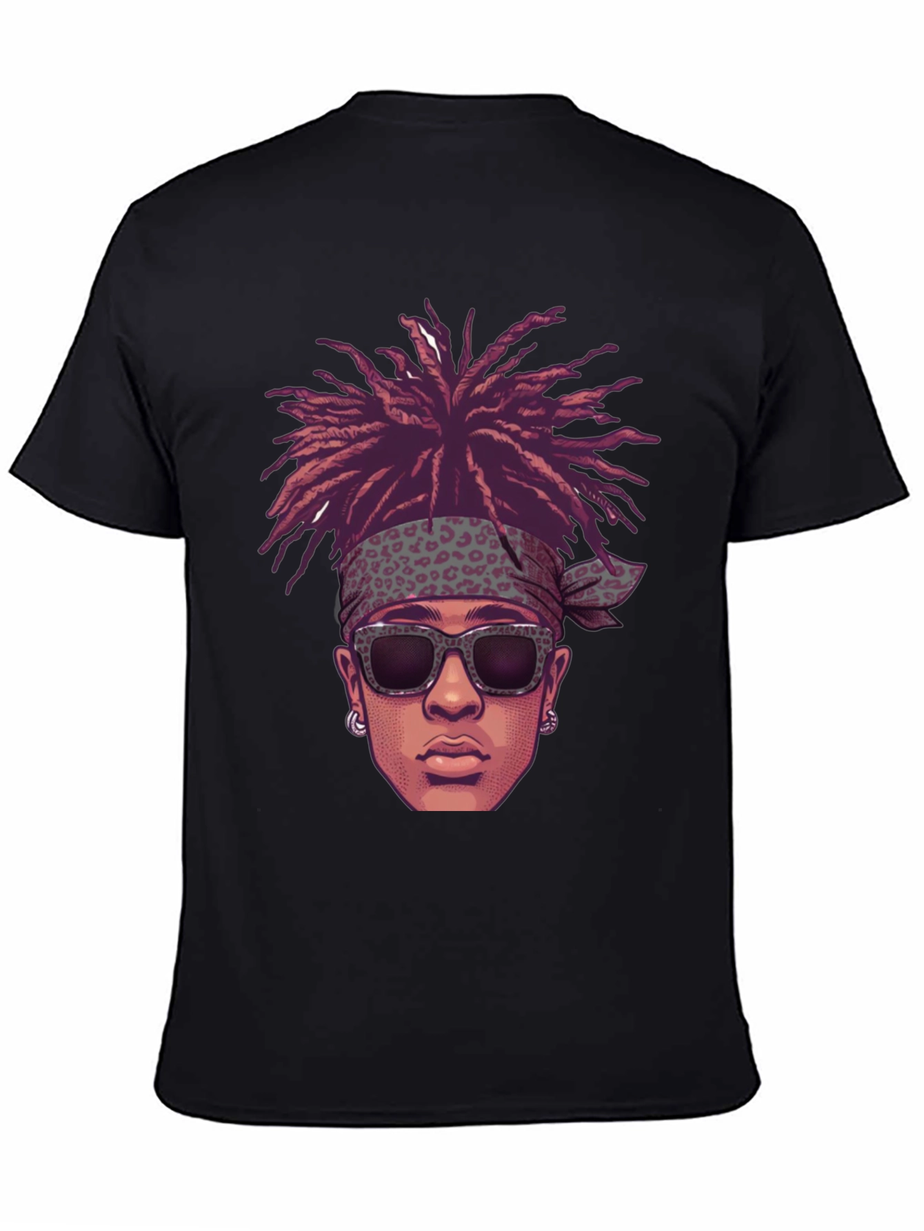 Cool Cartoon Man Black Graphic Tee