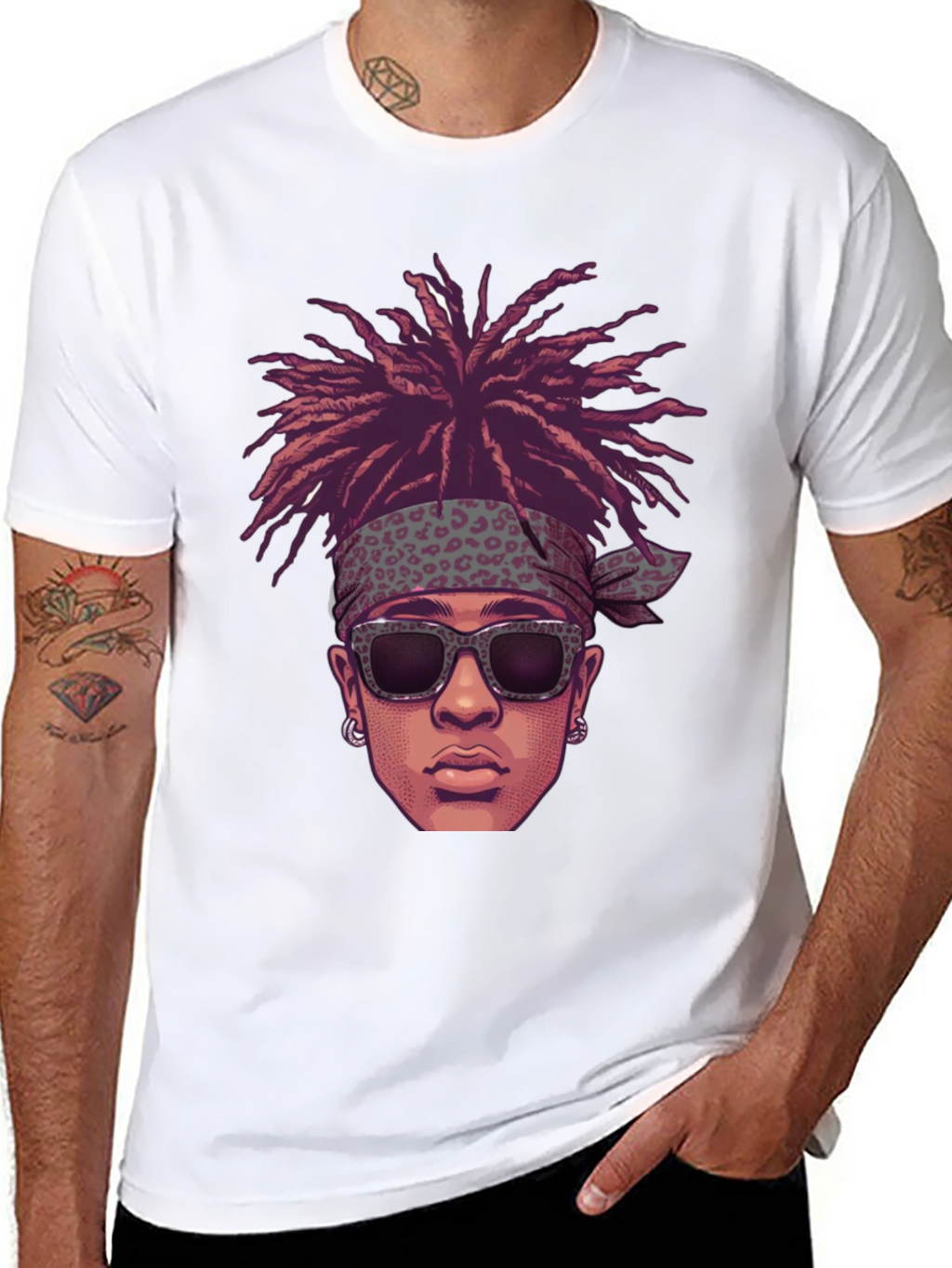 Cool Cartoon Man Black Graphic Tee