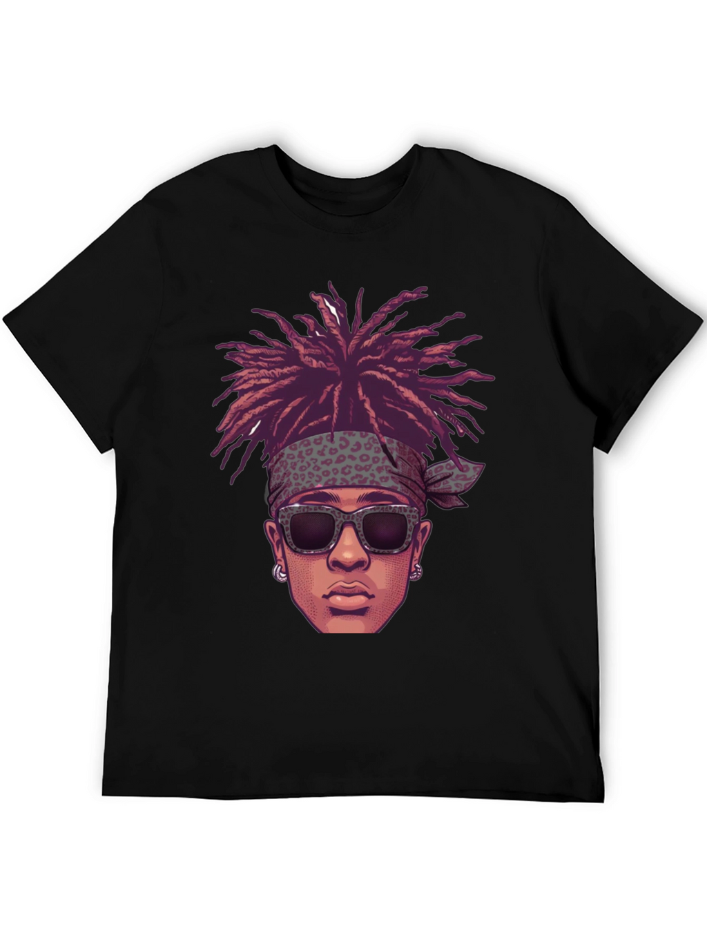 Cool Cartoon Man Black Graphic Tee
