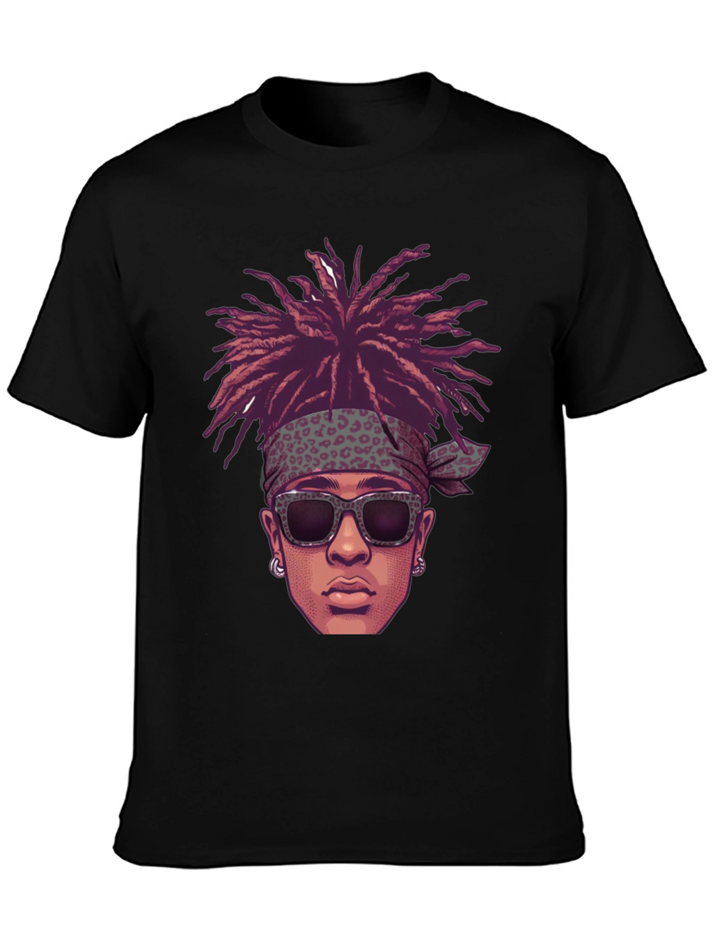 Cool Cartoon Man Black Graphic Tee