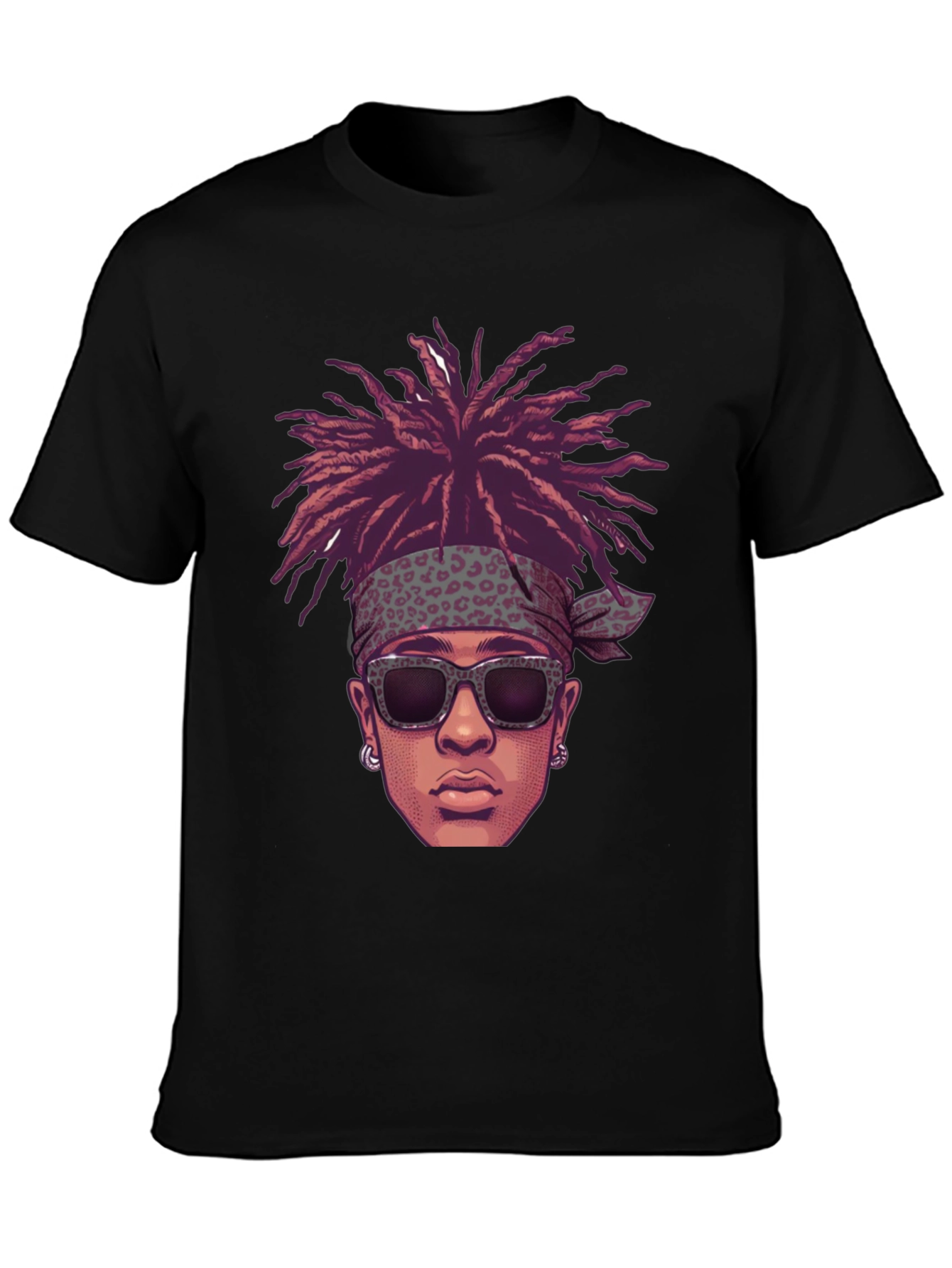 Cool Cartoon Man Black Graphic Tee