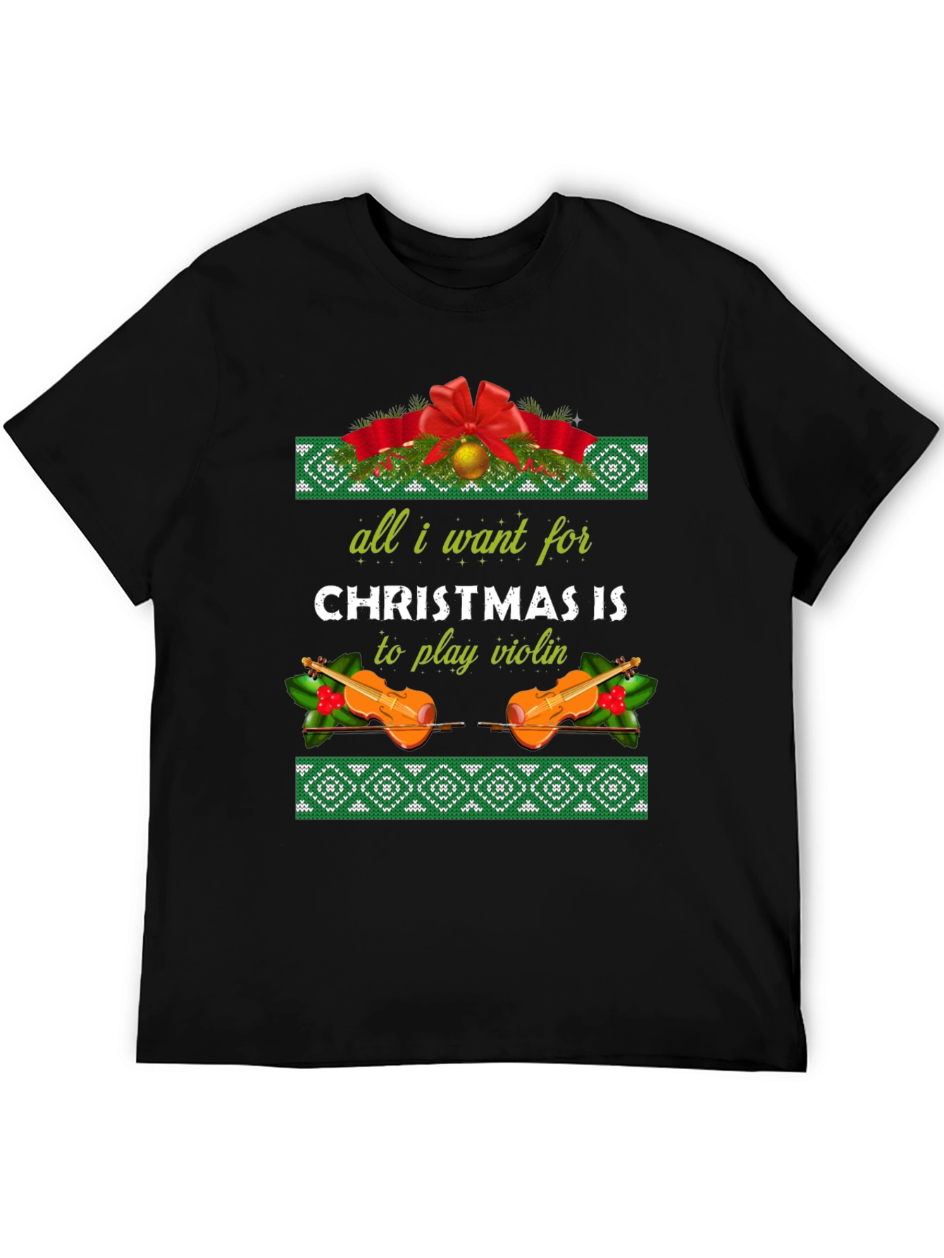 Christmas Violin T-Shirt - All I Want For Christmas
