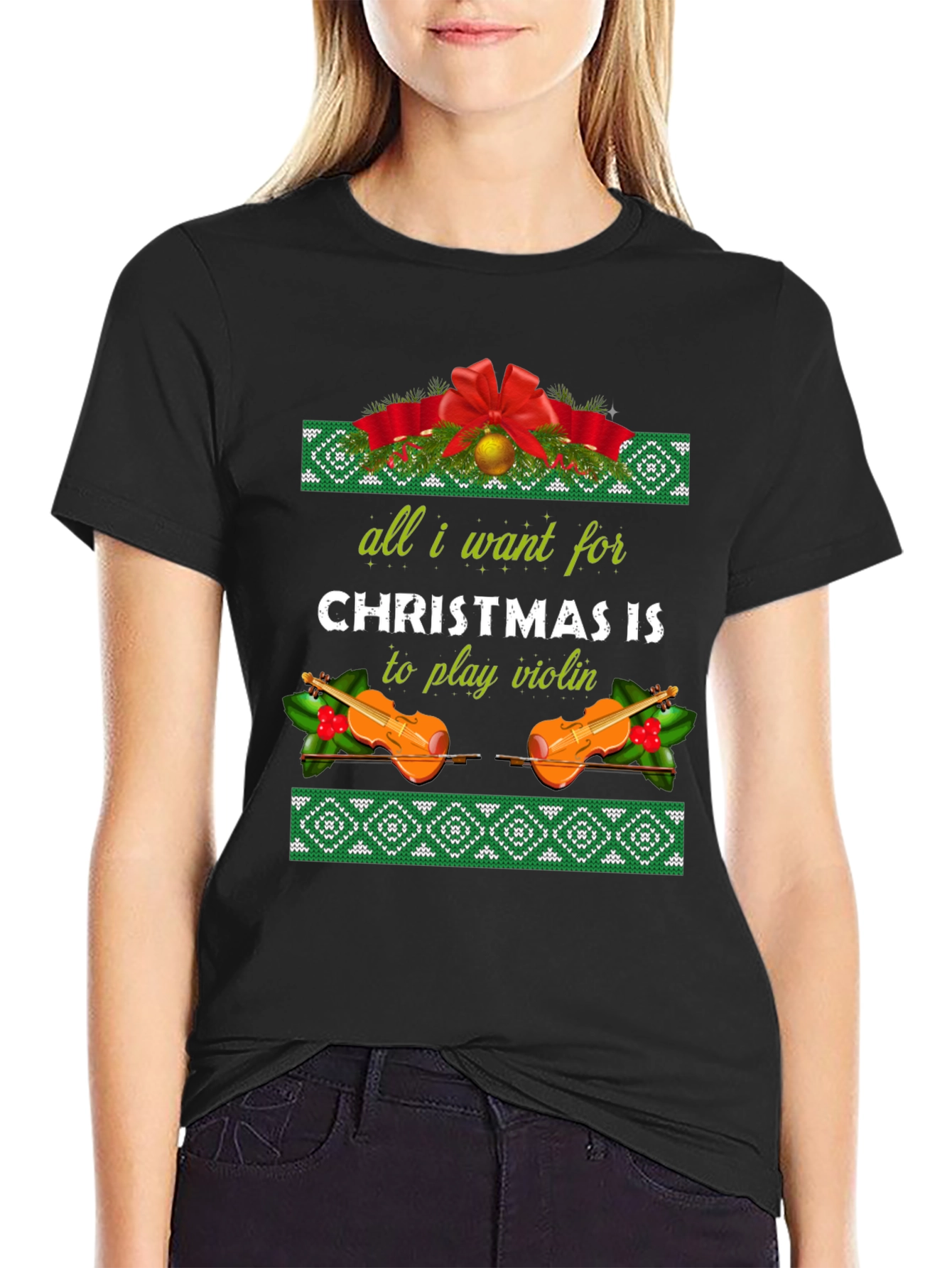 Christmas Violin T-Shirt - All I Want For Christmas