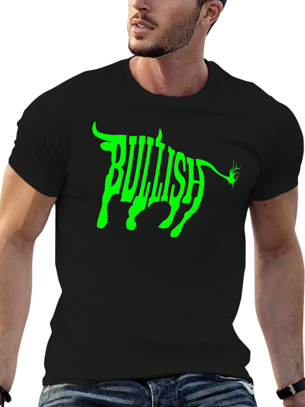 Bullish Graphic Tee - Black Cotton T-Shirt