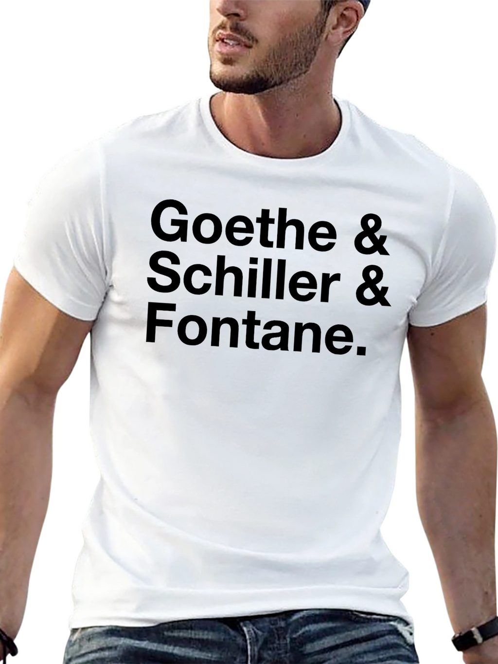 Goethe Schiller & Fontane Black Graphic Tee