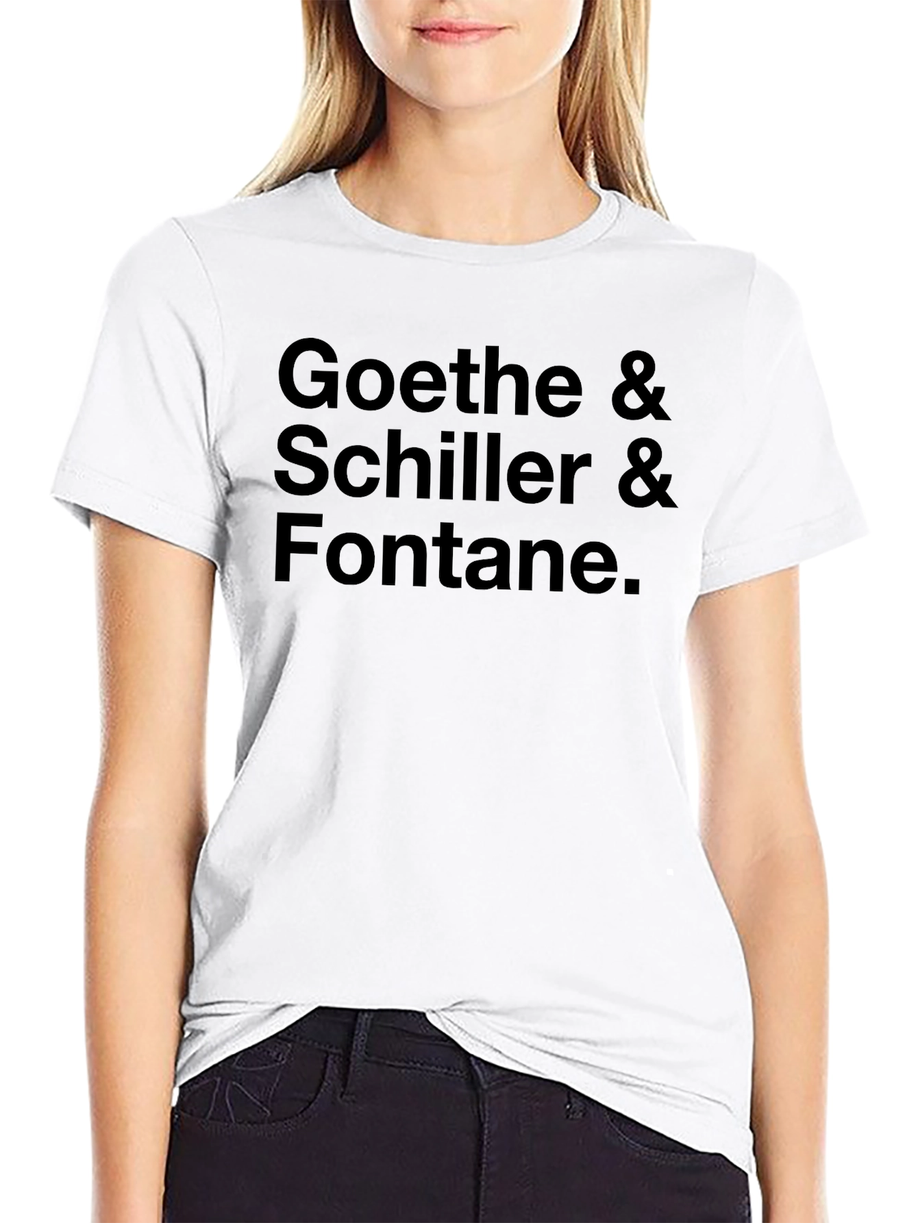 Goethe Schiller & Fontane Black Graphic Tee