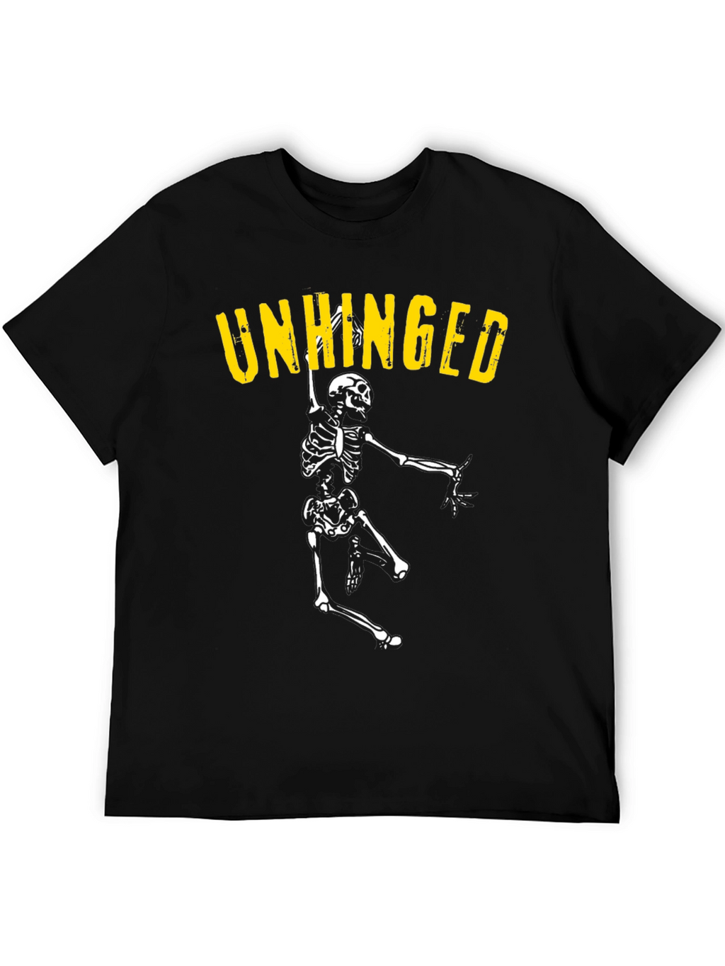 Unhinged Skeleton Graphic Tee - Black Cotton T-Shirt