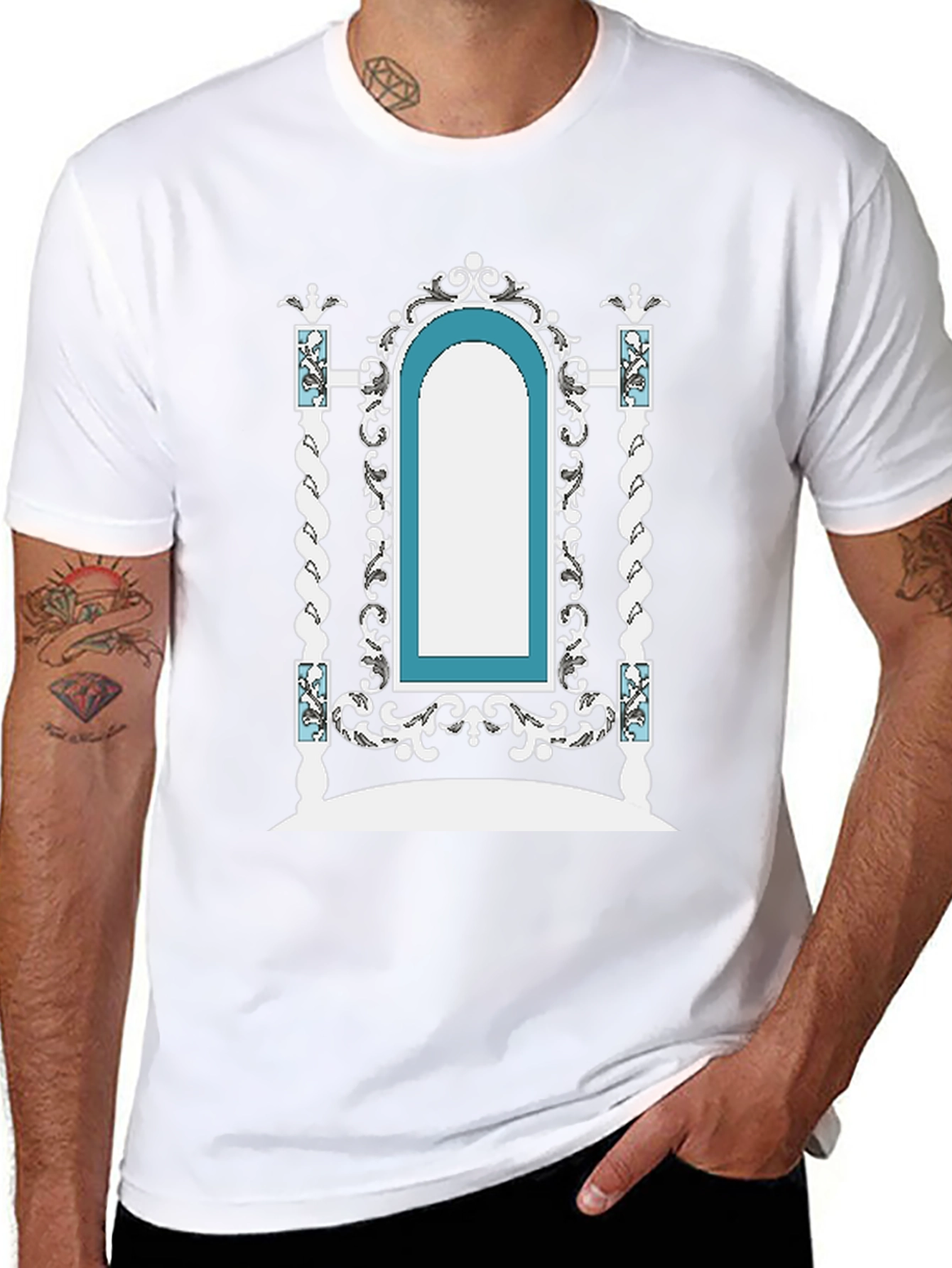 Ornate Archway Graphic Tee - Unique Fashion Statement