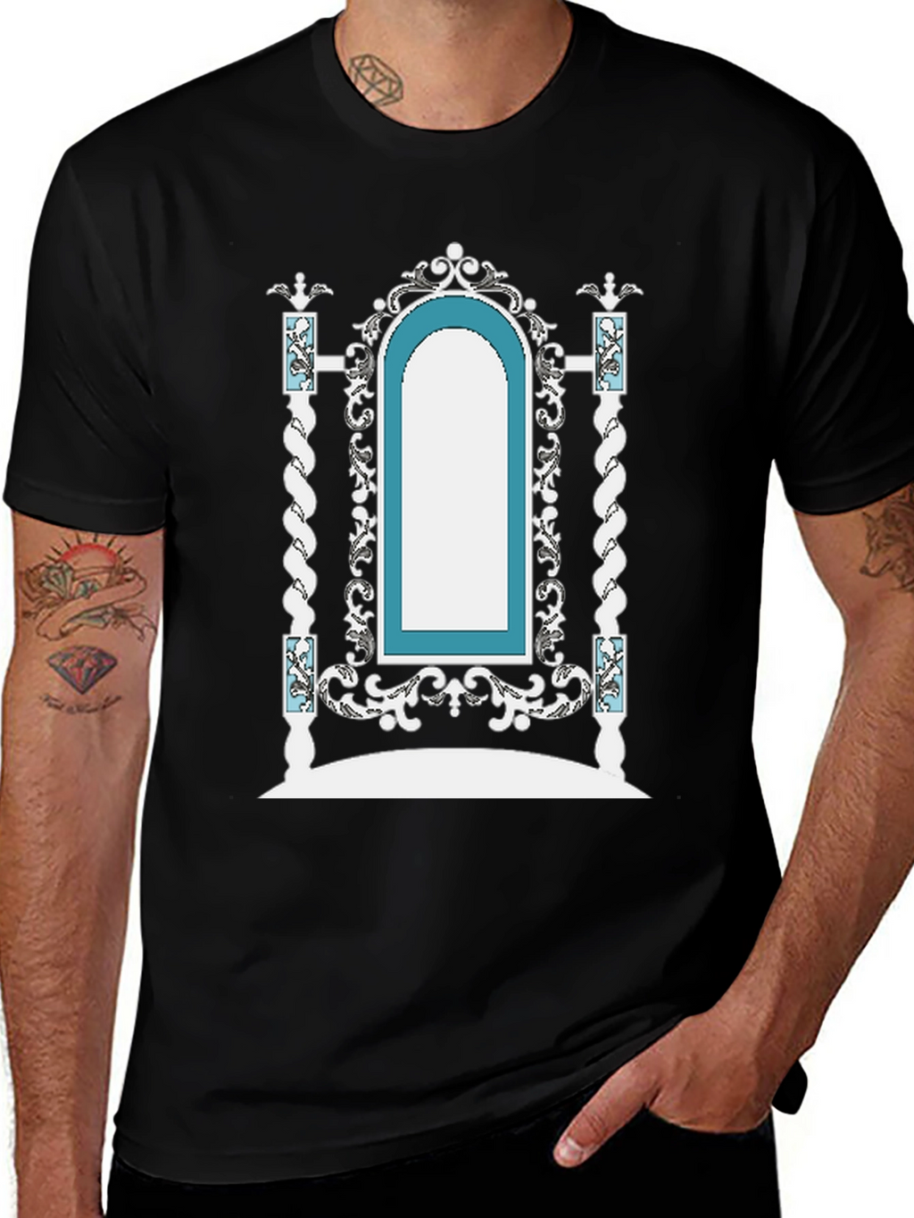 Ornate Archway Graphic Tee - Unique Fashion Statement