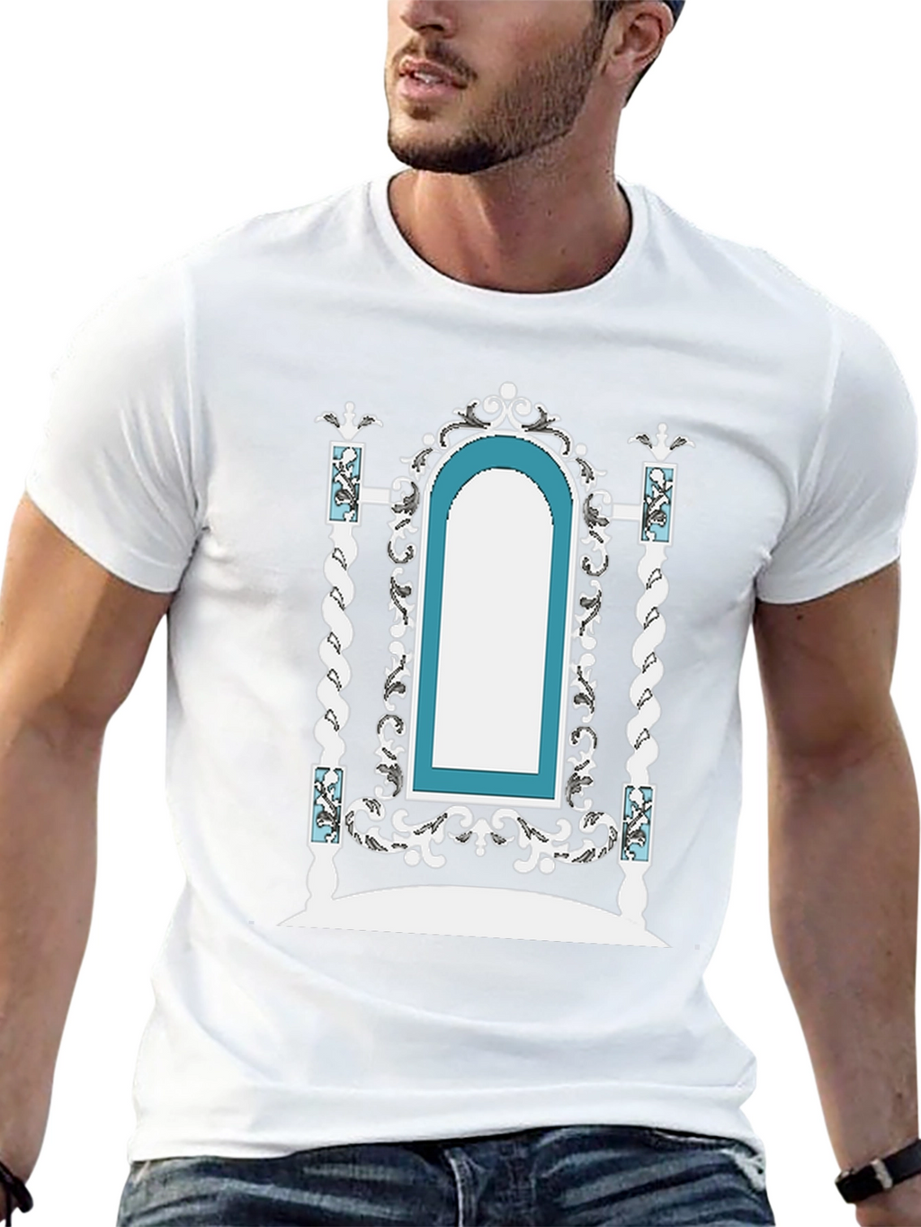 Ornate Archway Graphic Tee - Unique Fashion Statement