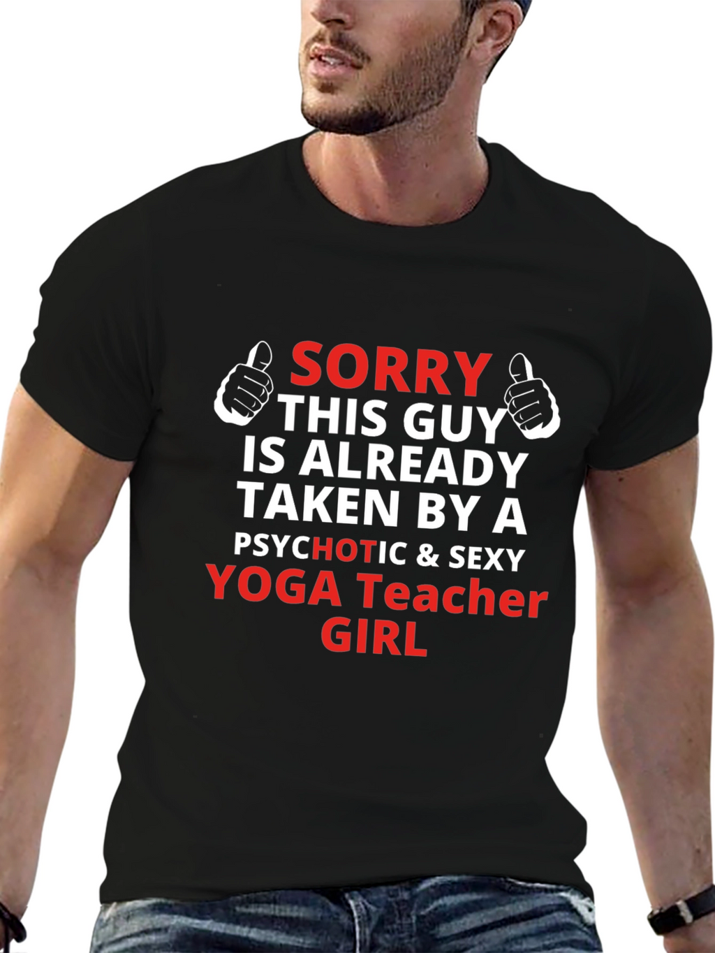 Sorry Taken Yoga Teacher Funny Mens T-Shirt