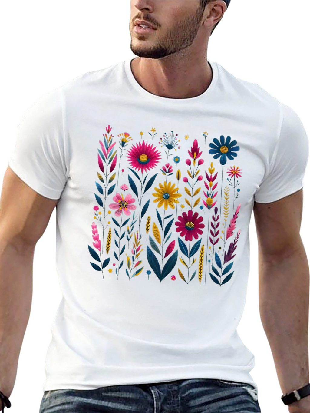 Floral Print Crew Neck T-Shirt
