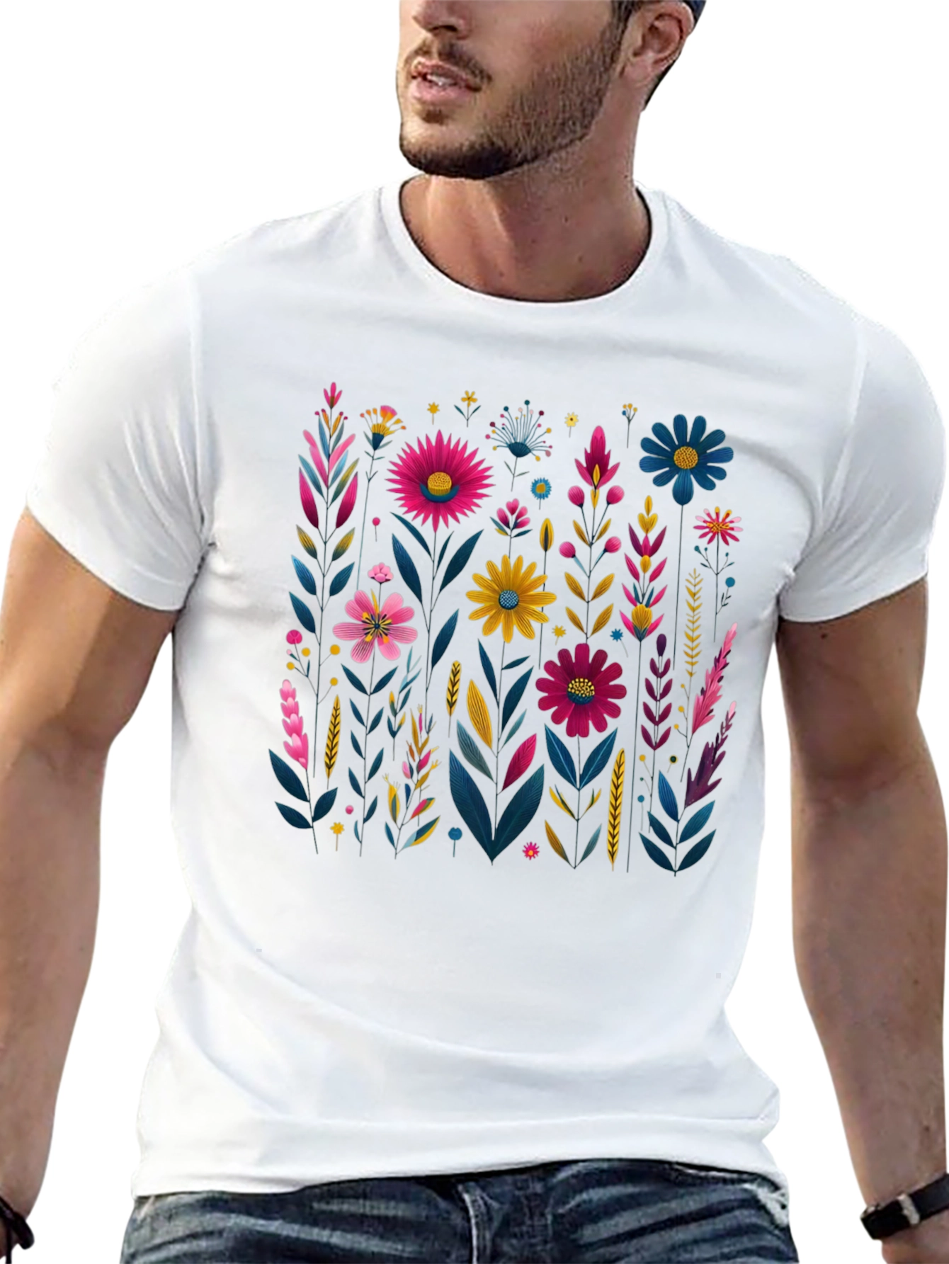 Floral Print Crew Neck T-Shirt