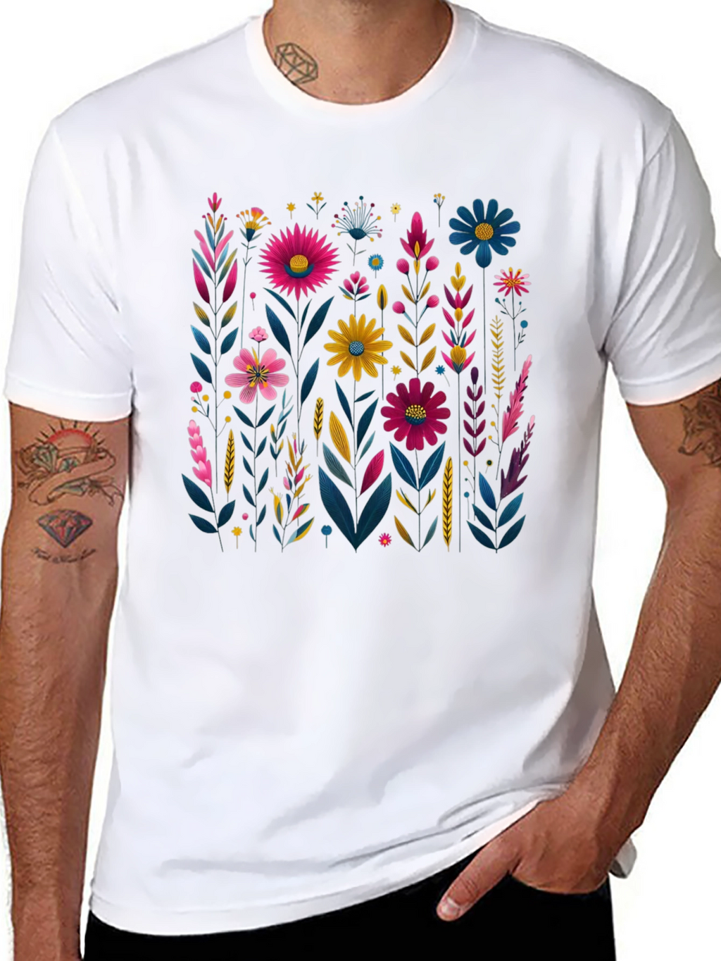 Floral Print Crew Neck T-Shirt