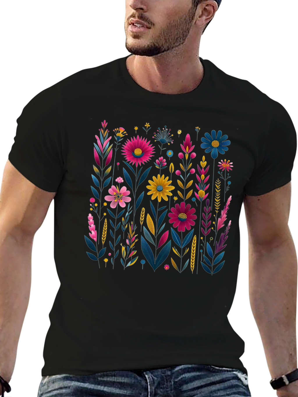 Floral Print Crew Neck T-Shirt
