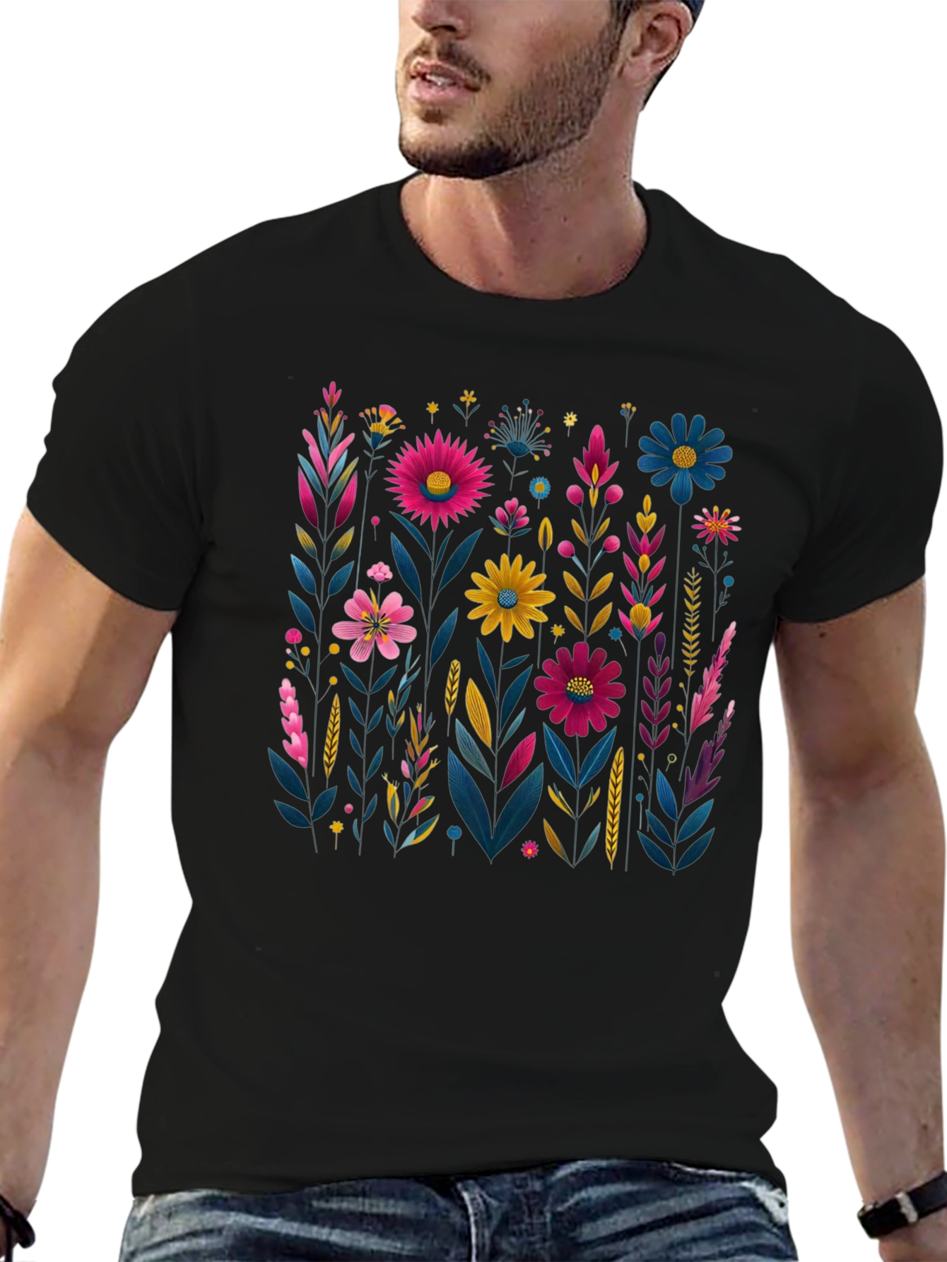 Floral Print Crew Neck T-Shirt
