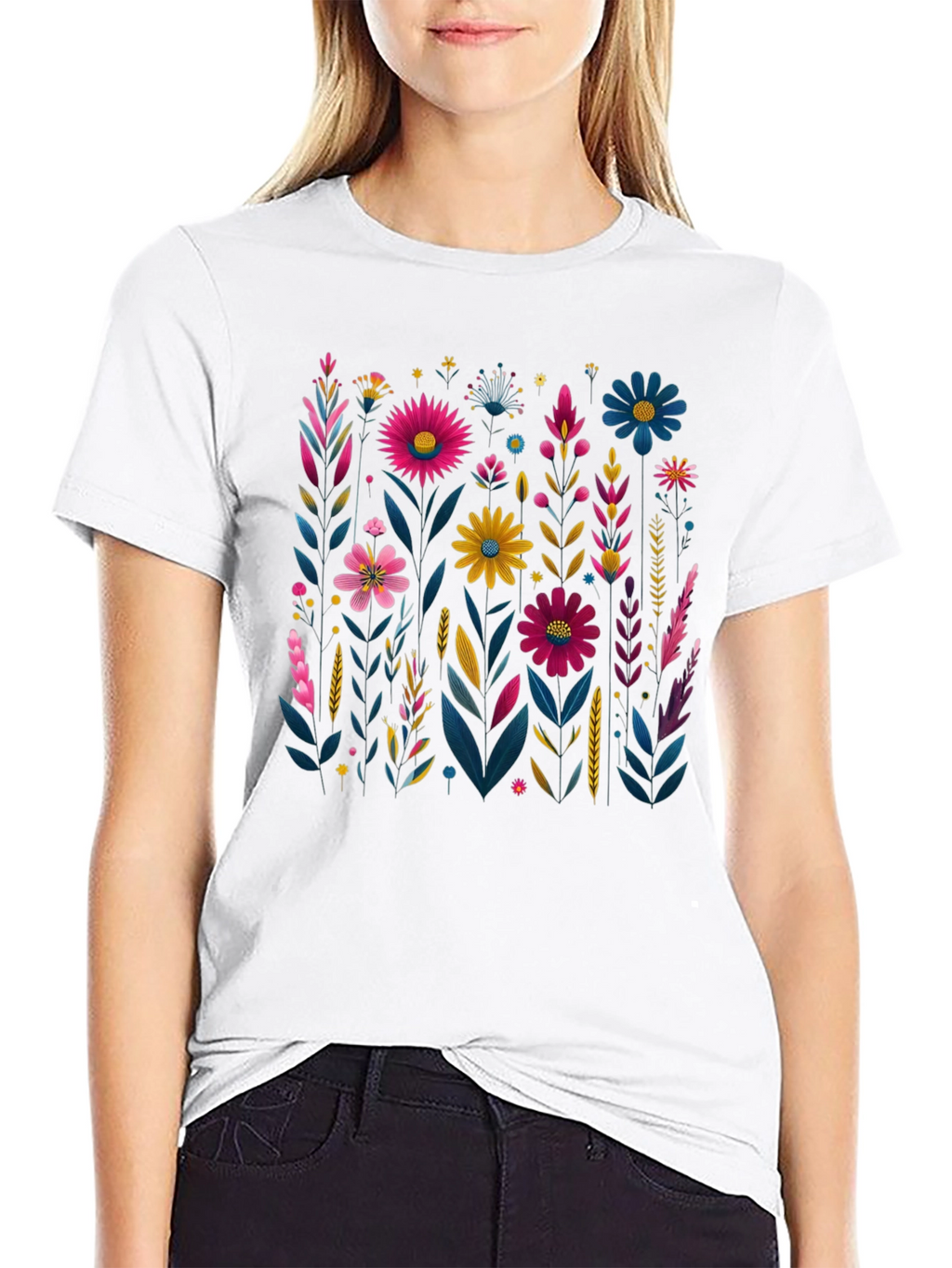 Floral Print Crew Neck T-Shirt