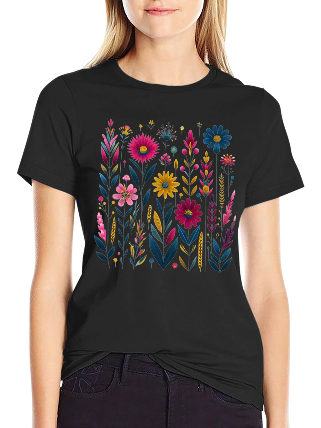 Floral Print Crew Neck T-Shirt
