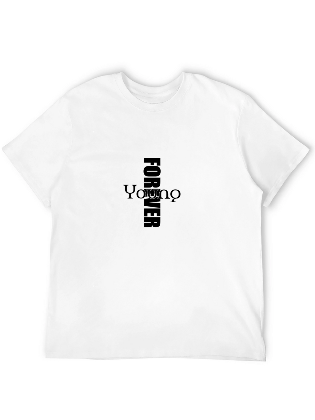 Forever Young Graphic Tee - Classic Black Cotton