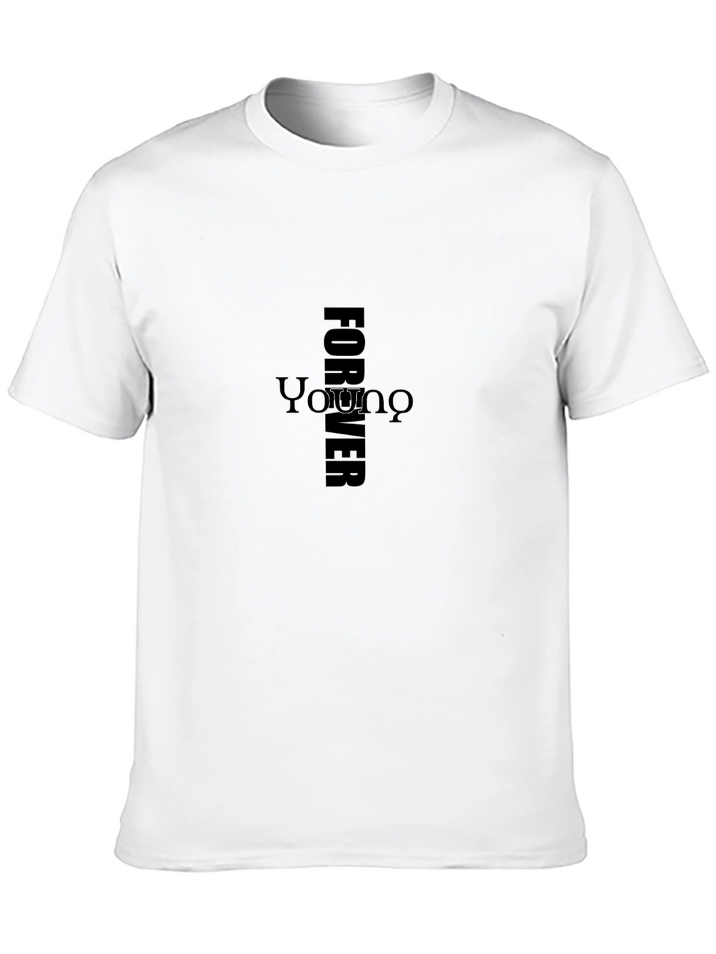 Forever Young Graphic Tee - Classic Black Cotton