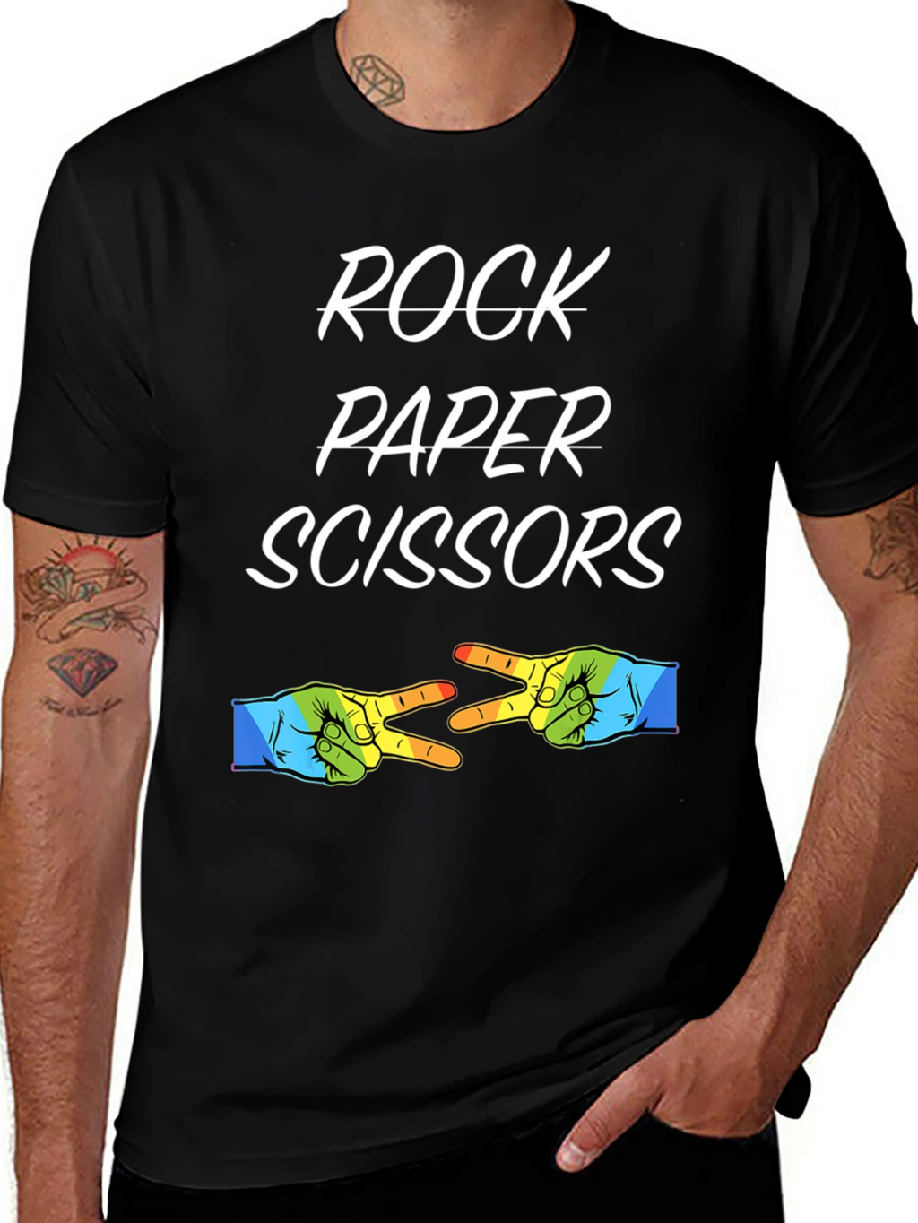 Rock Paper Scissors T-Shirt - Novelty Graphic Tee