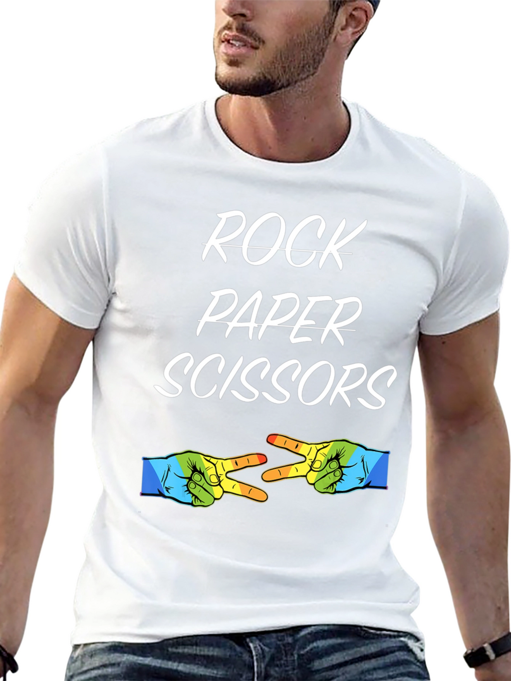 Rock Paper Scissors T-Shirt - Novelty Graphic Tee