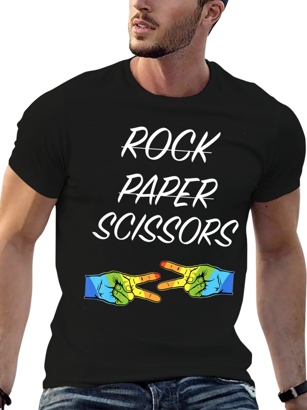 Rock Paper Scissors T-Shirt - Novelty Graphic Tee