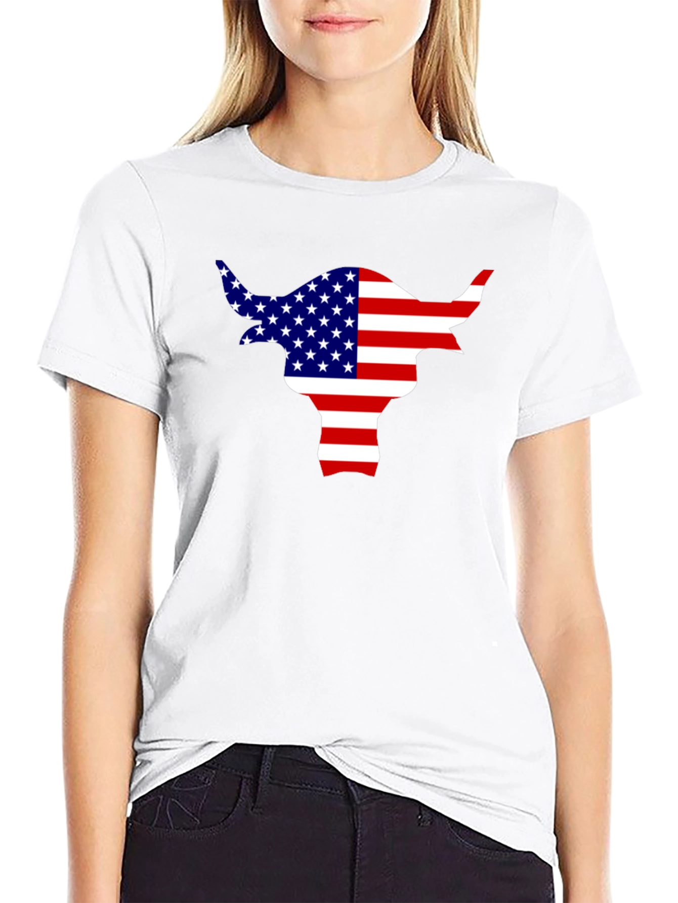 American Flag Bull T-Shirt